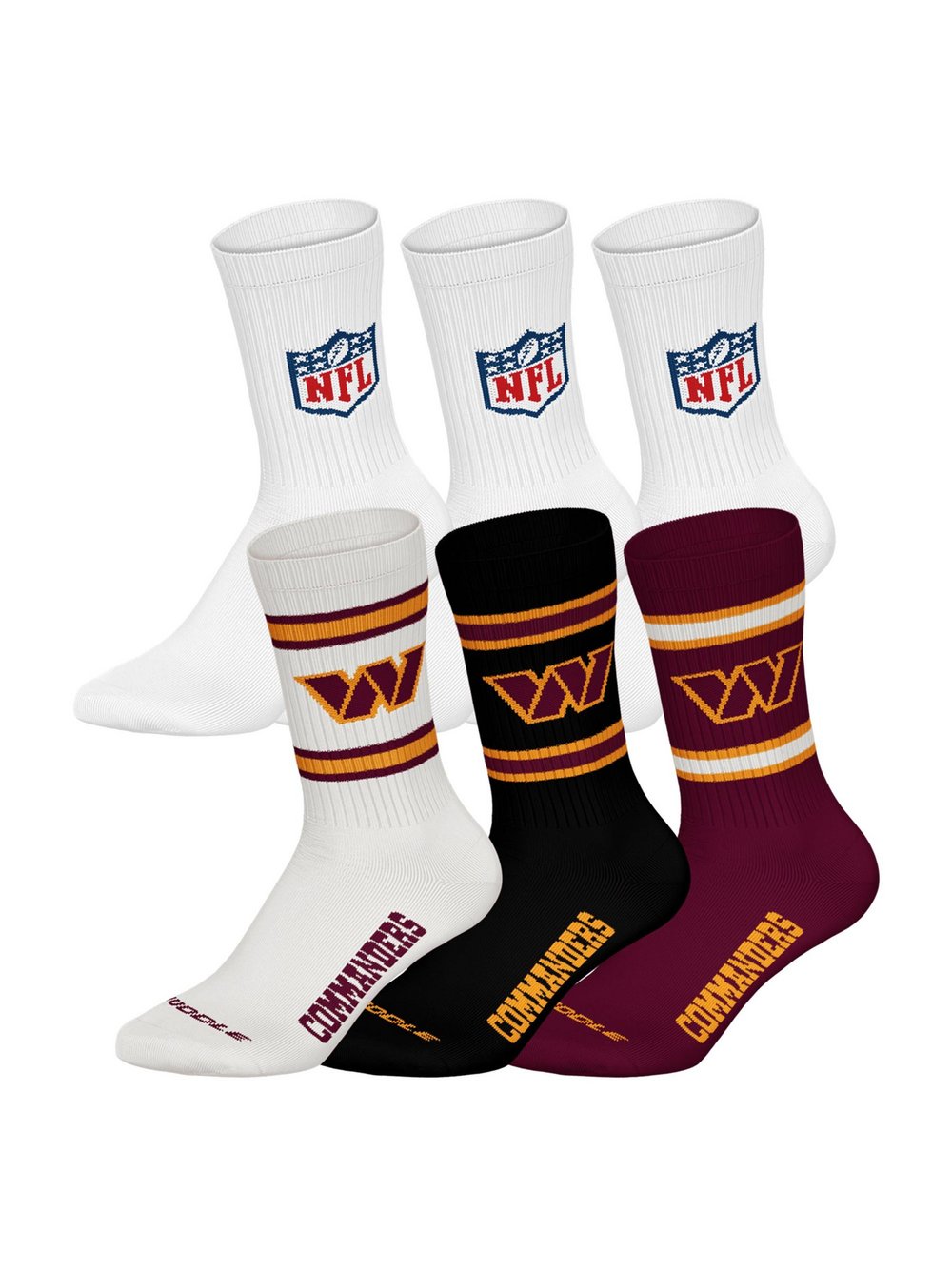NFL Socken 6er Pack Damen Baumwolle mehrfarbig gemustert, 39-42