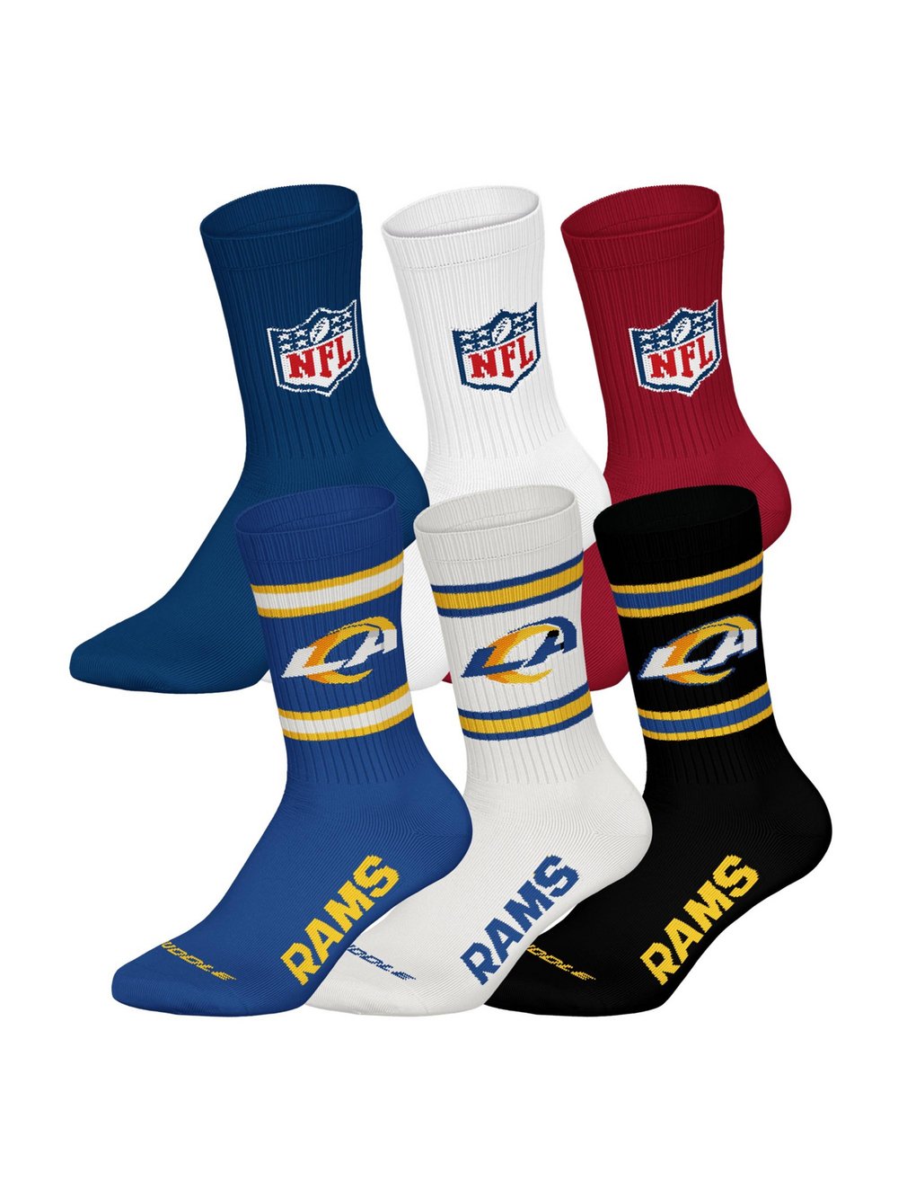 NFL Socken 6er Pack Damen Baumwolle mehrfarbig gemustert, 39-42