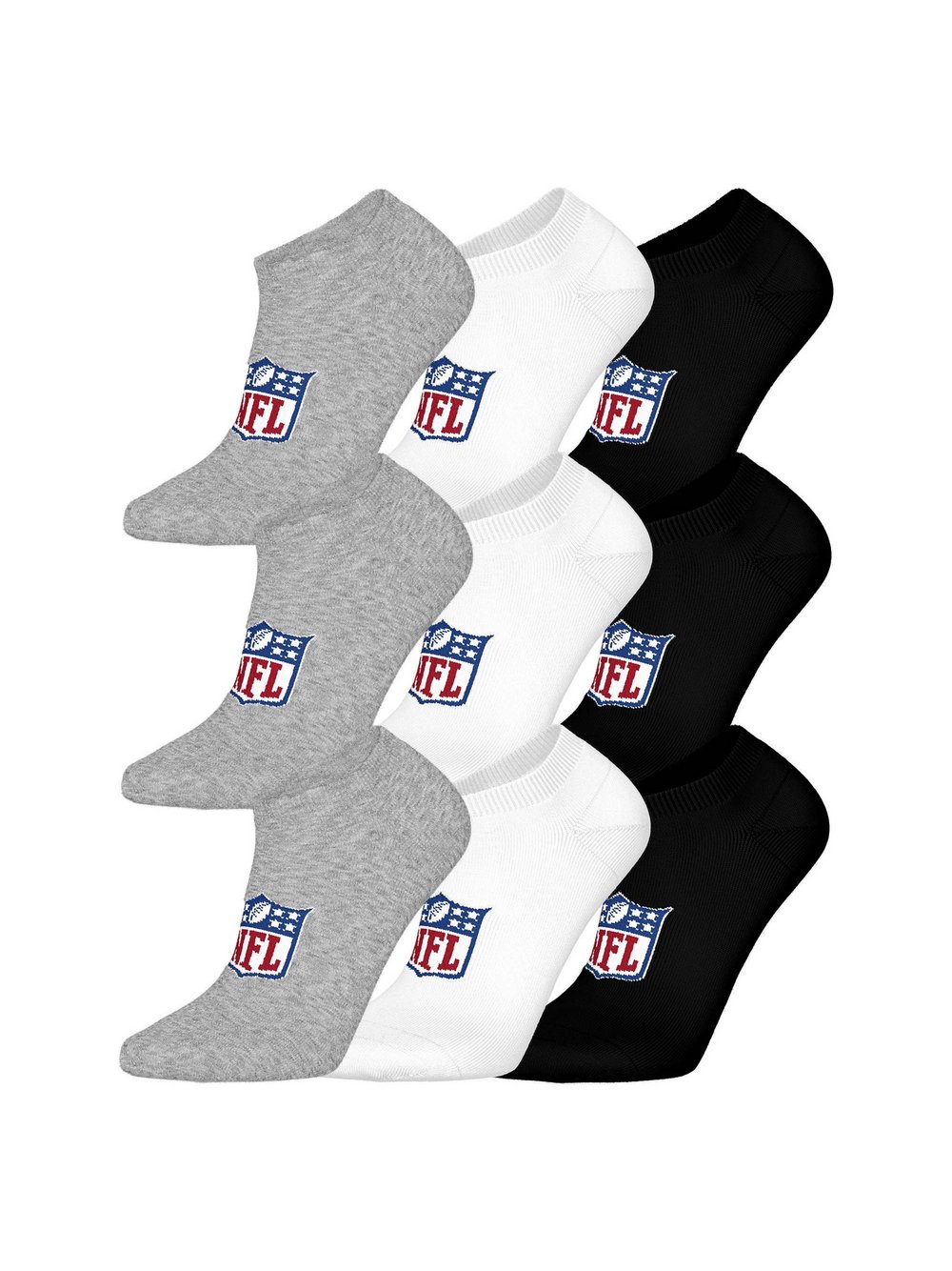 NFL Socken 9er Pack Damen Baumwolle mehrfarbig gemustert, 43-46