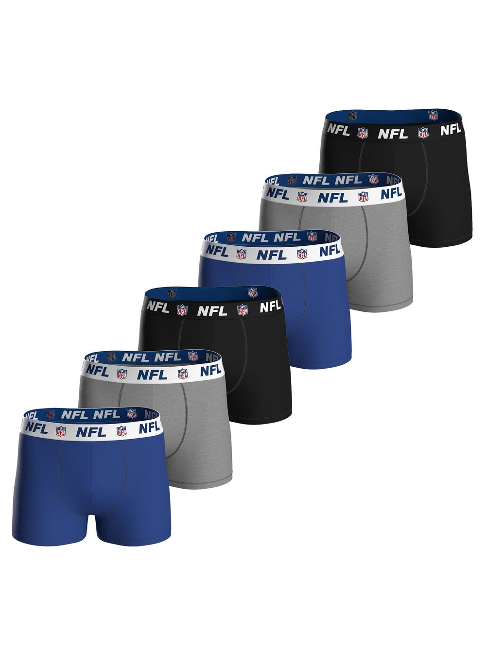 NFL Boxershort 6er Pack Herren Baumwolle mehrfarbig, XXL