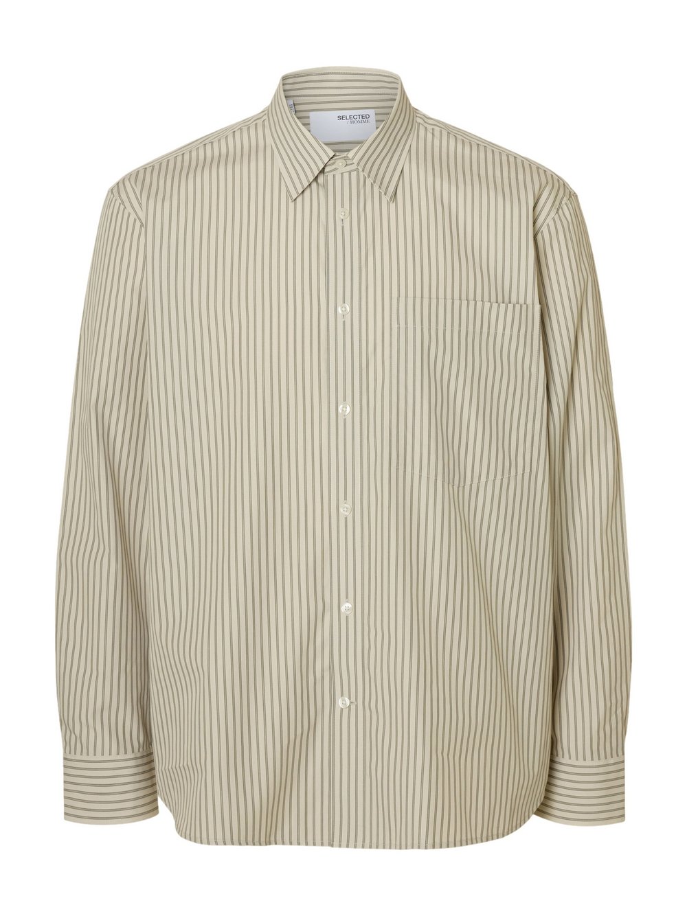 Thumbnail - Selected Hemd Herren Regular Fit Baumwolle braun gestreift, XXL