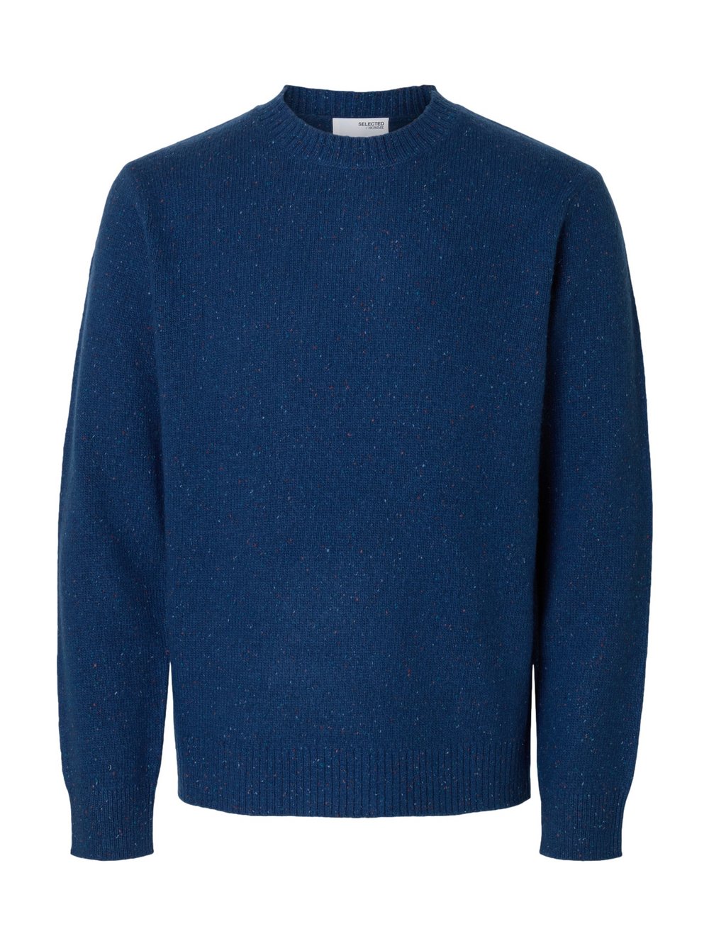 Thumbnail - Selected Wollpullover Herren Wolle blau meliert, XL