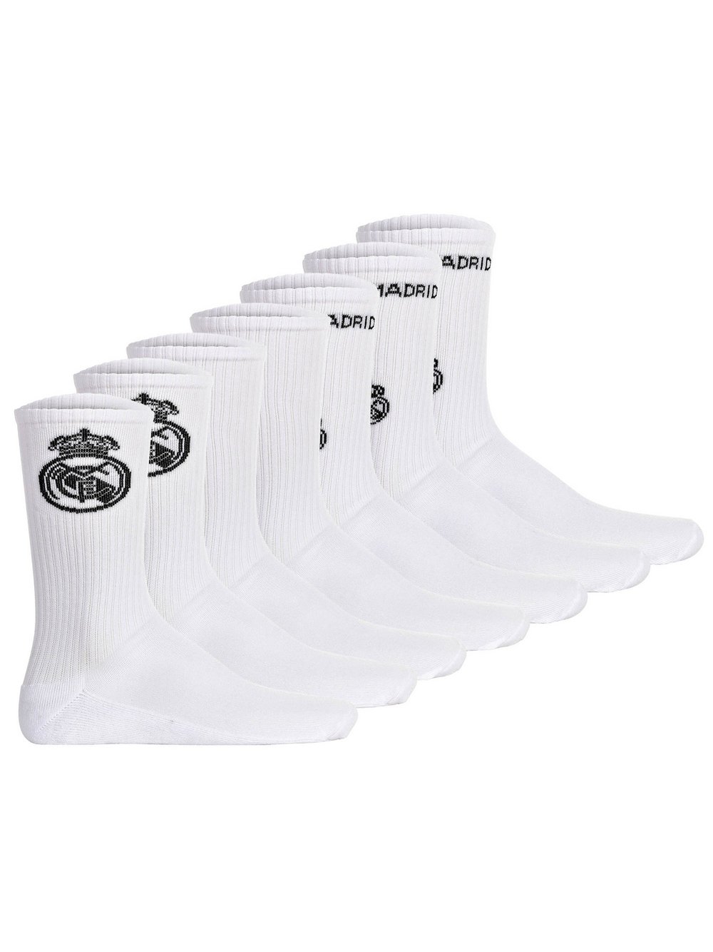 Real Madrid Socken 7er Pack Damen Baumwolle weiß gemustert, 35-38