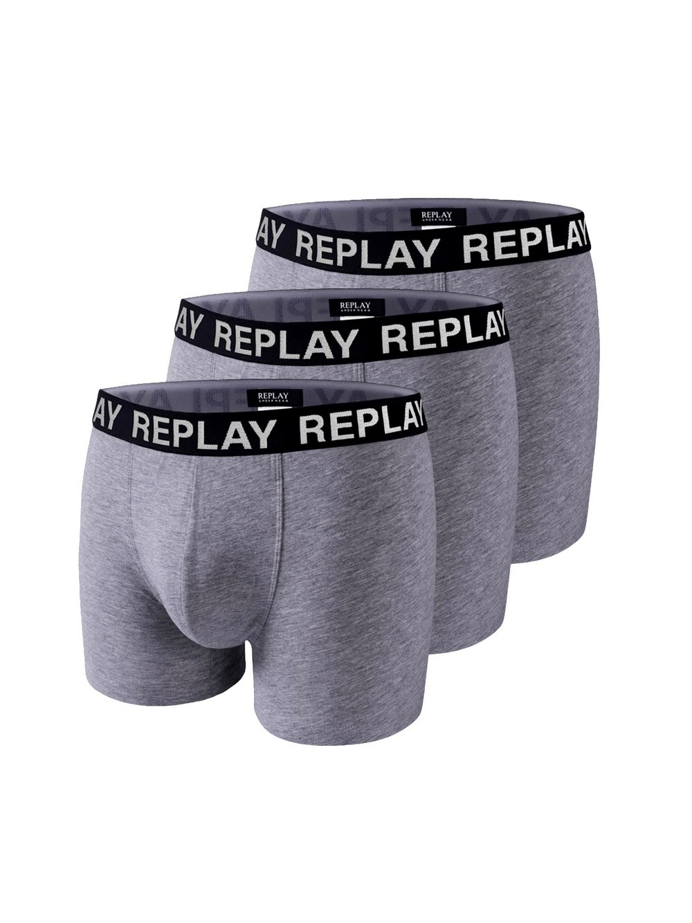 Thumbnail - Replay Unterhose Herren Baumwolle grau meliert, XXL