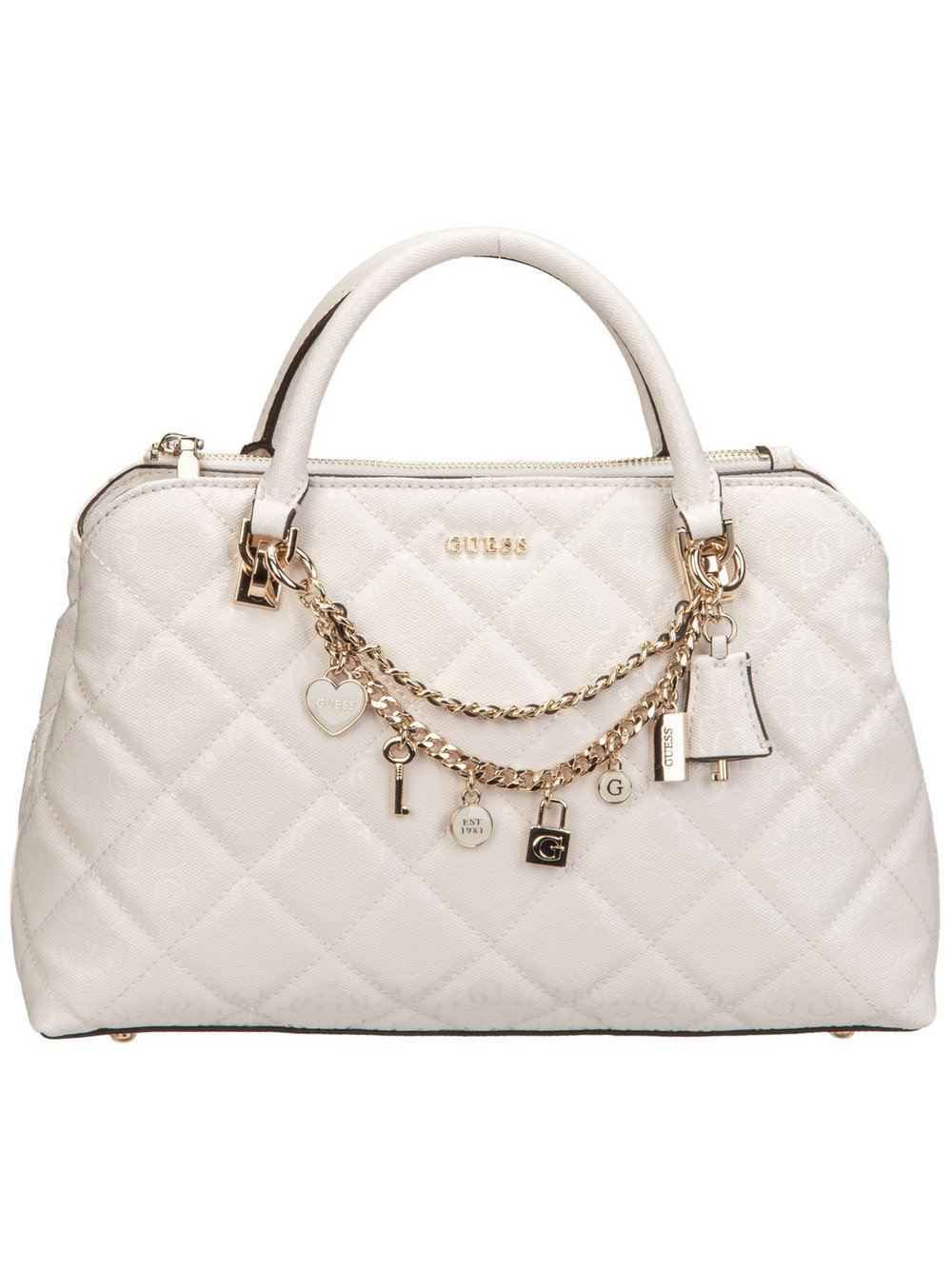 GUESS Handtasche Damen Textil weiß, ONE SIZE