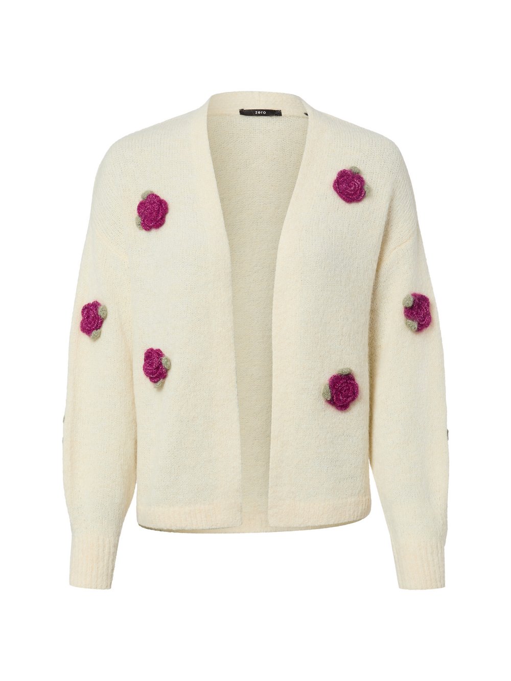 zero Strickjacke mit Woll-Anteil Damen beige gemustert, L