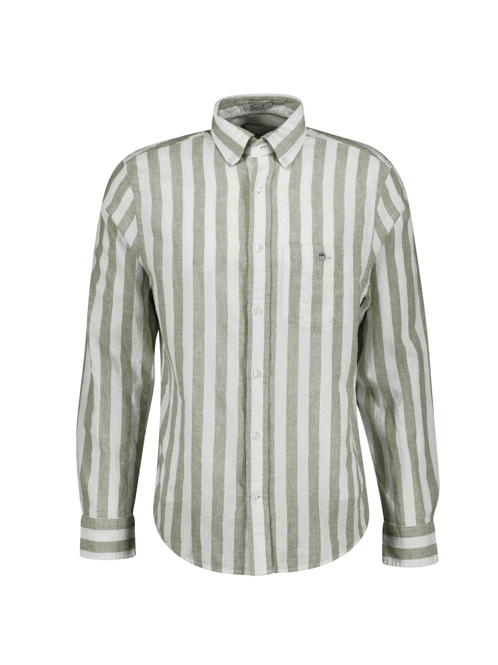 Thumbnail - Gant Hemd Herren Regular Fit Leinen grün gestreift, M