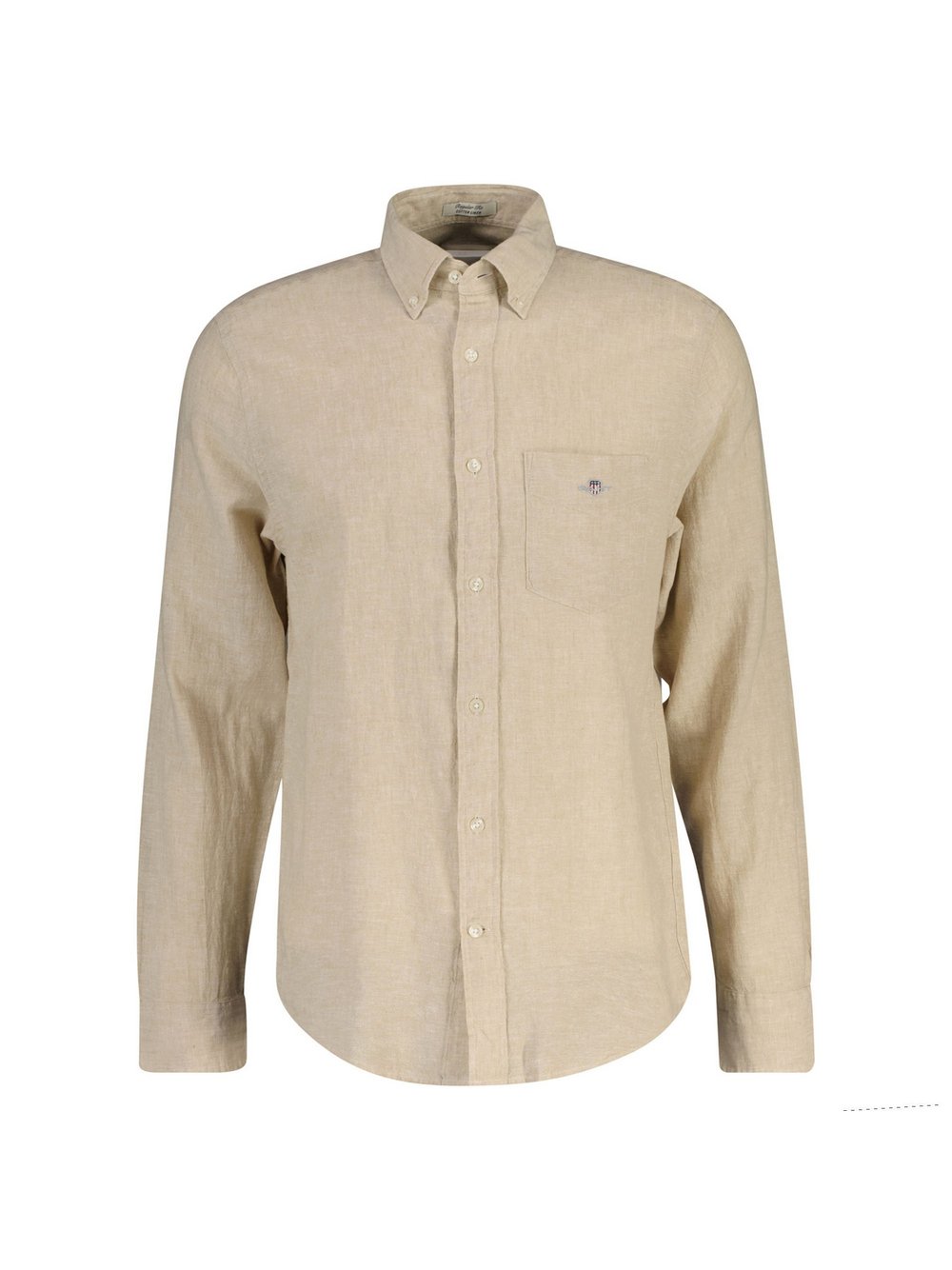 Gant Herren Beige Langarmhemd "Hemd Regular Cotton Linen Shirt 1Er Pack", Gr. M, N-Gr, Obermaterial: 55% Leinen Li. 45% Baumwolle Co., Hemden - Bild 3