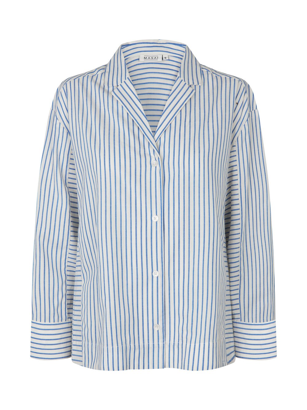 Thumbnail - Masai Hemdbluse Damen Baumwolle blau bedruckt, 46