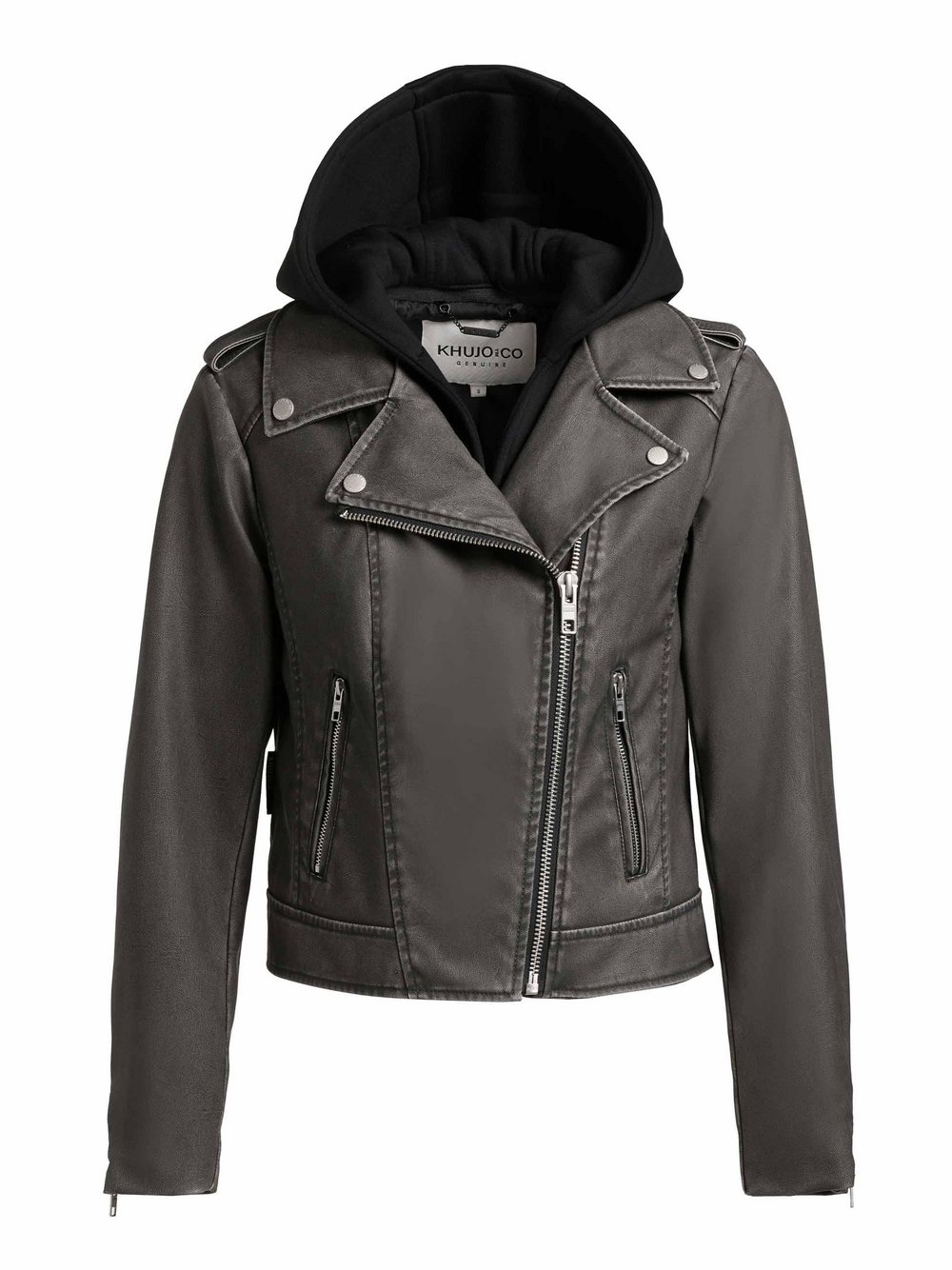 Khujo Lederimitatjacke Damen schwarz, S
