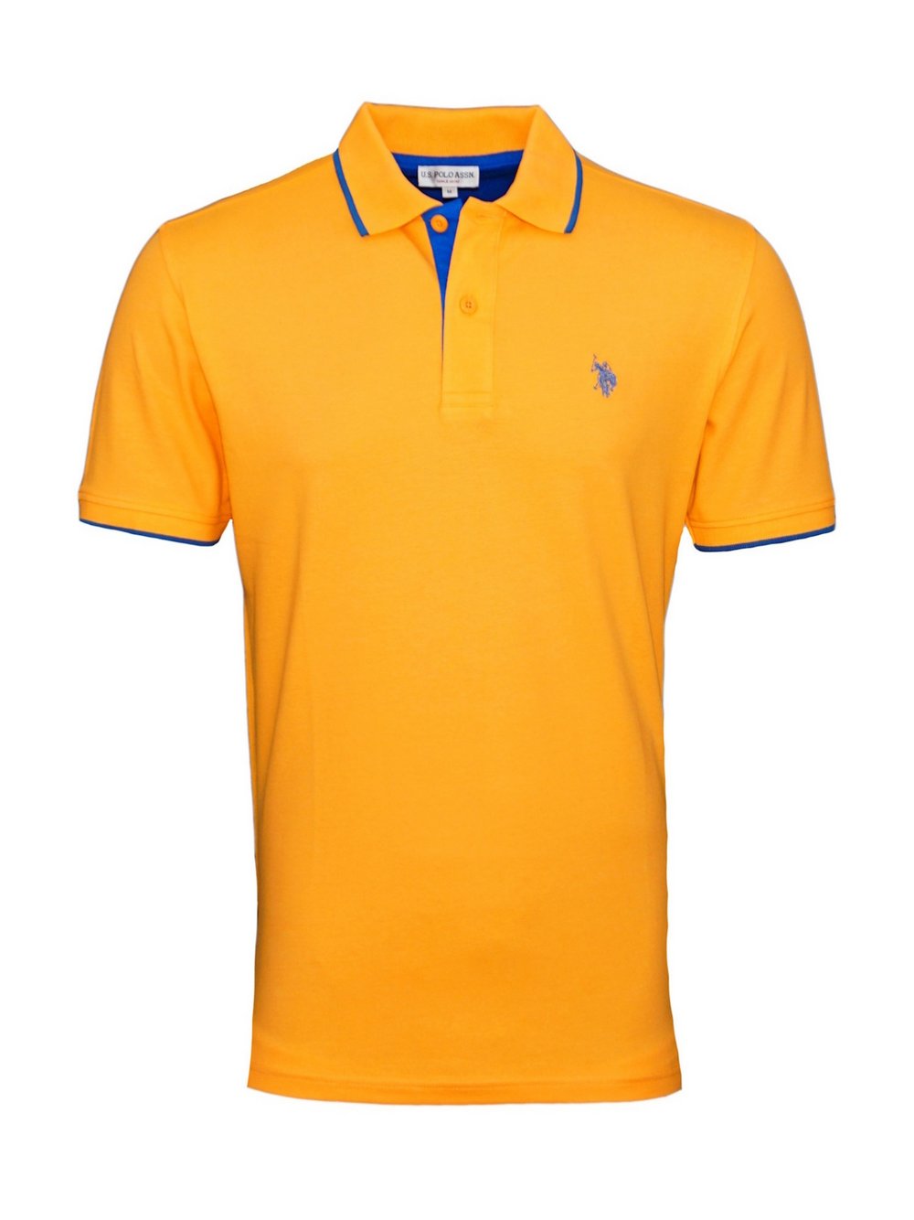 U.S. Polo Assn. Poloshirt Herren Baumwolle orange bedruckt, L