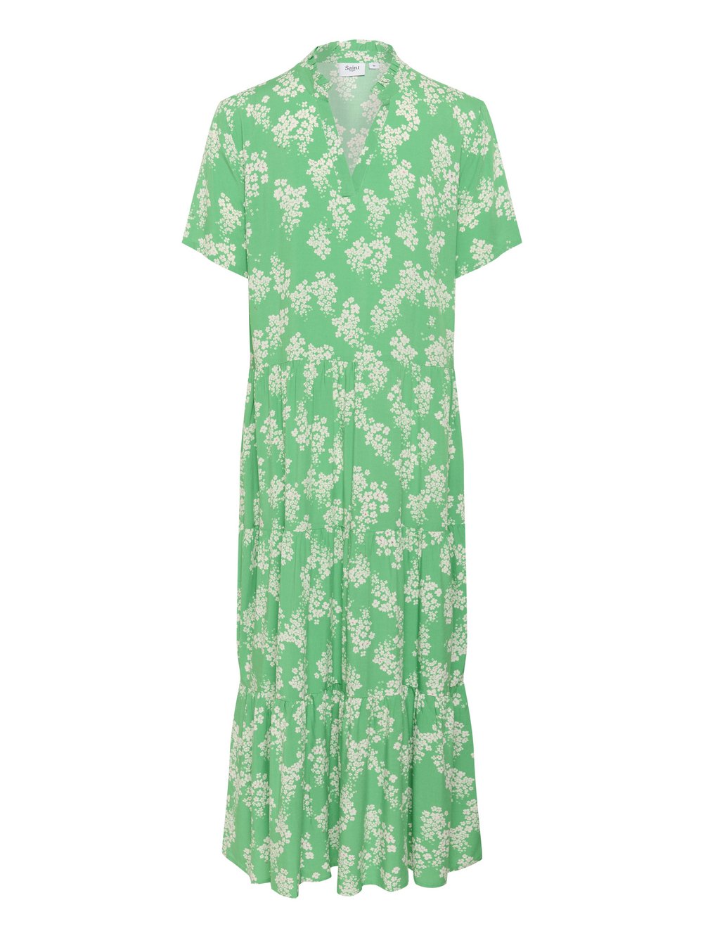 Saint Tropez Kleid EdaSZ Damen Viskose grün gemustert, XS