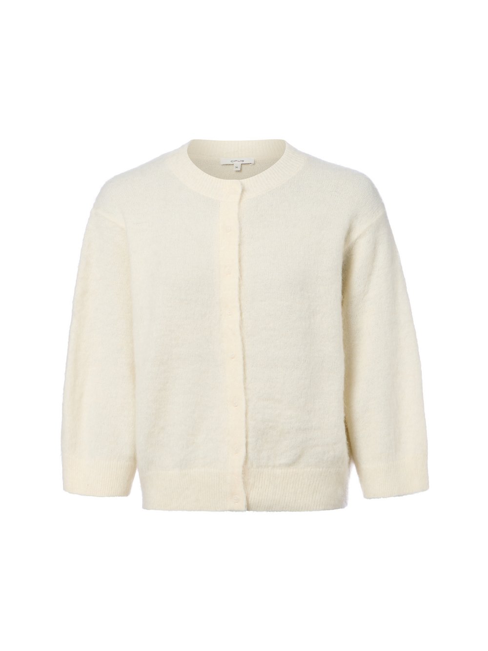 VAN GRAAF Opus Damen Ecru Strickjacke Mit Woll- Und Mohair-Anteil Weiß, Größe 40