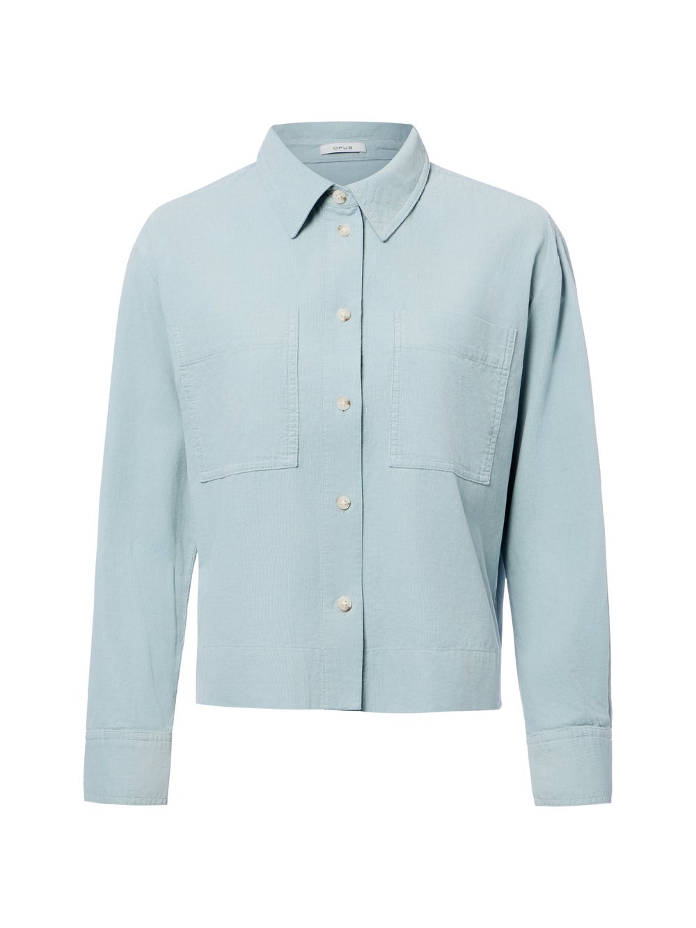 VAN GRAAF Opus Damen Hellblau Cordbluse Baumwolle (100%) Blau, Größe 42