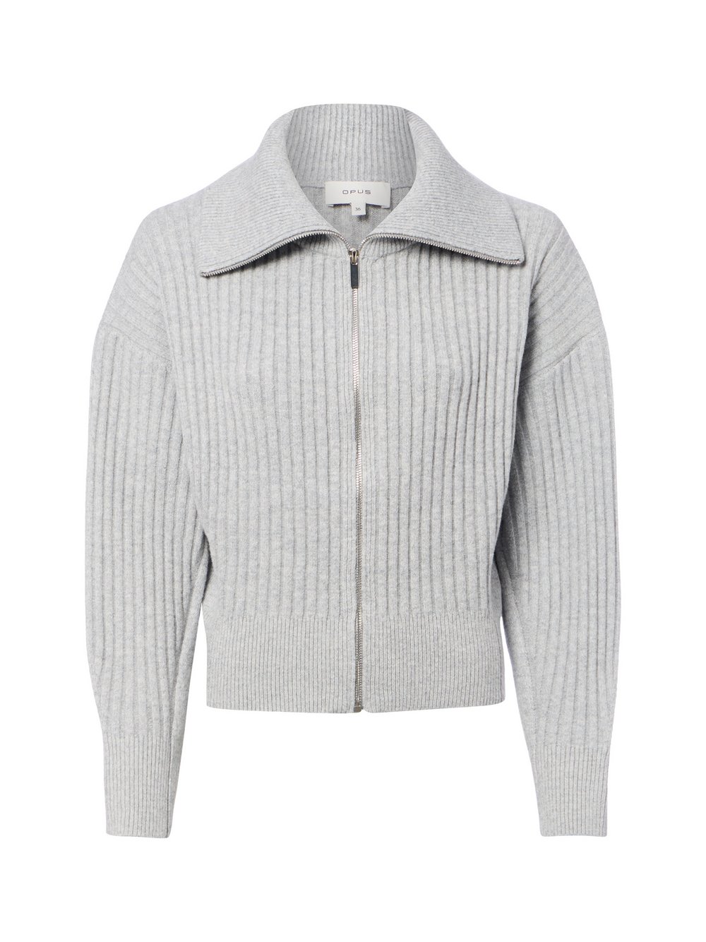 VAN GRAAF Opus Damen Hellgrau Strickjacke Mit Woll-Anteil Baumwolle Grau, Größe 38