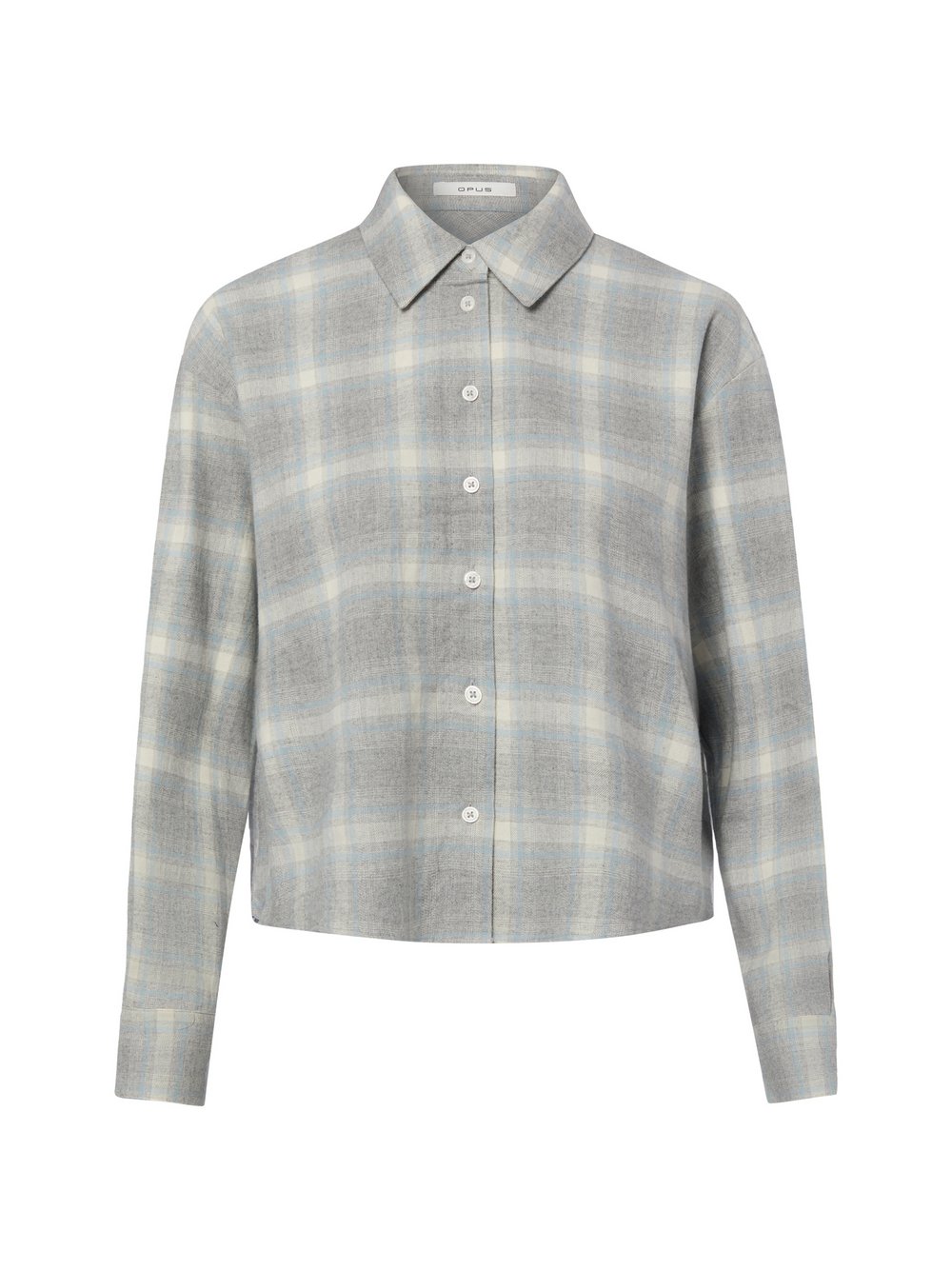 VAN GRAAF Opus Damen Hellgrau Flanellbluse Grau, Größe 40