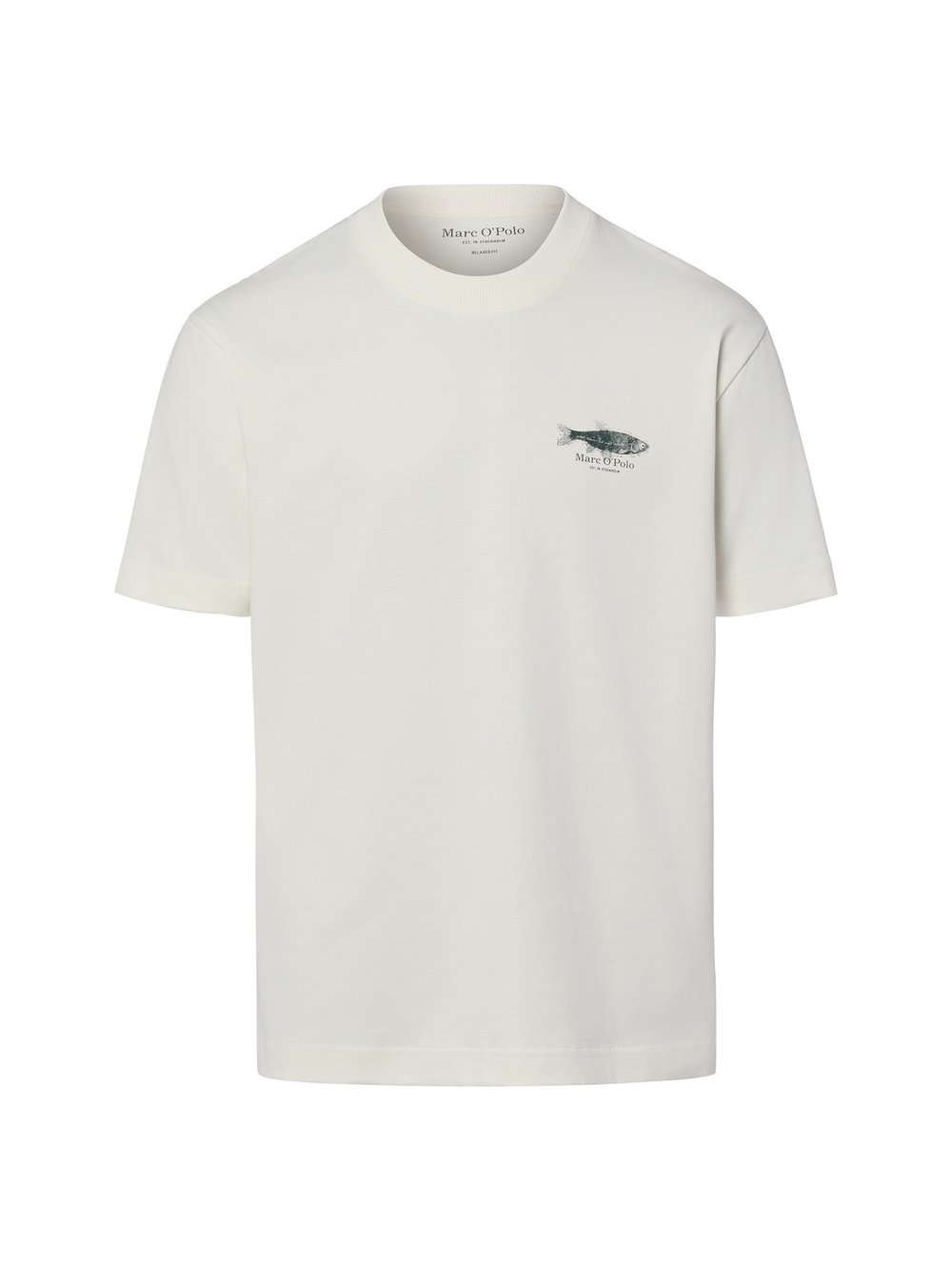 VAN GRAAF Marc O'polo Herren Ecru T-Shirt Baumwolle (100%) Mehrfarbig, Mittel