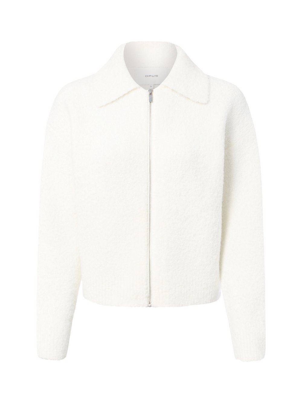 VAN GRAAF Opus Damen Ecru Strickjacke Mit Woll-Anteil- Domira Weiß, Größe 40