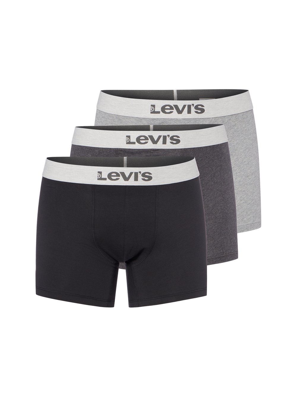 Levis Herren Grau/Schwarz 3P Logo Boxer Briefs Baumwolle Small - Bild 3