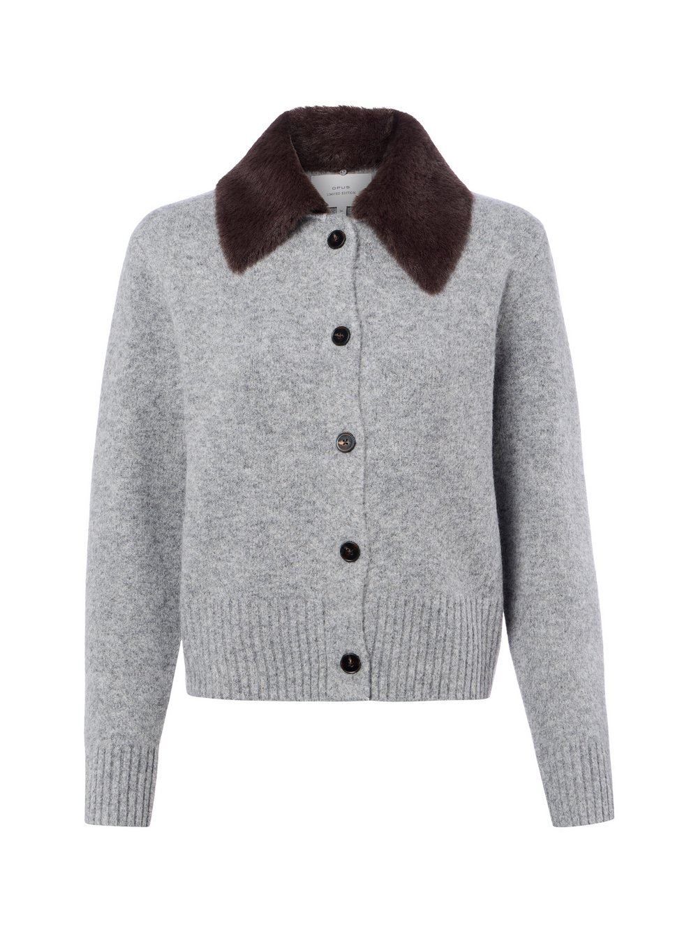 VAN GRAAF Opus Damen Grau Strickjacke Mit Woll-Anteil Größe 38