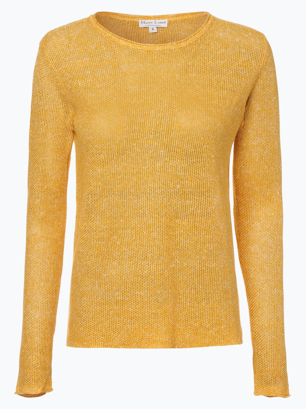 Marie Lund - Damski sweter lniany, żółty