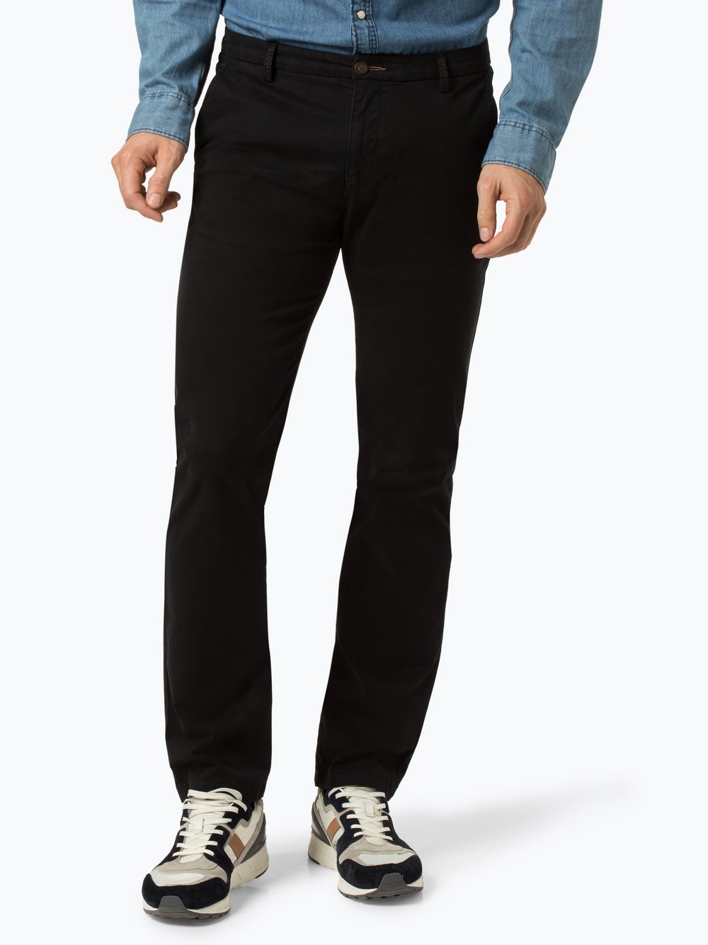 Bugatti Chino Herren Baumwolle schwarz, 32-30