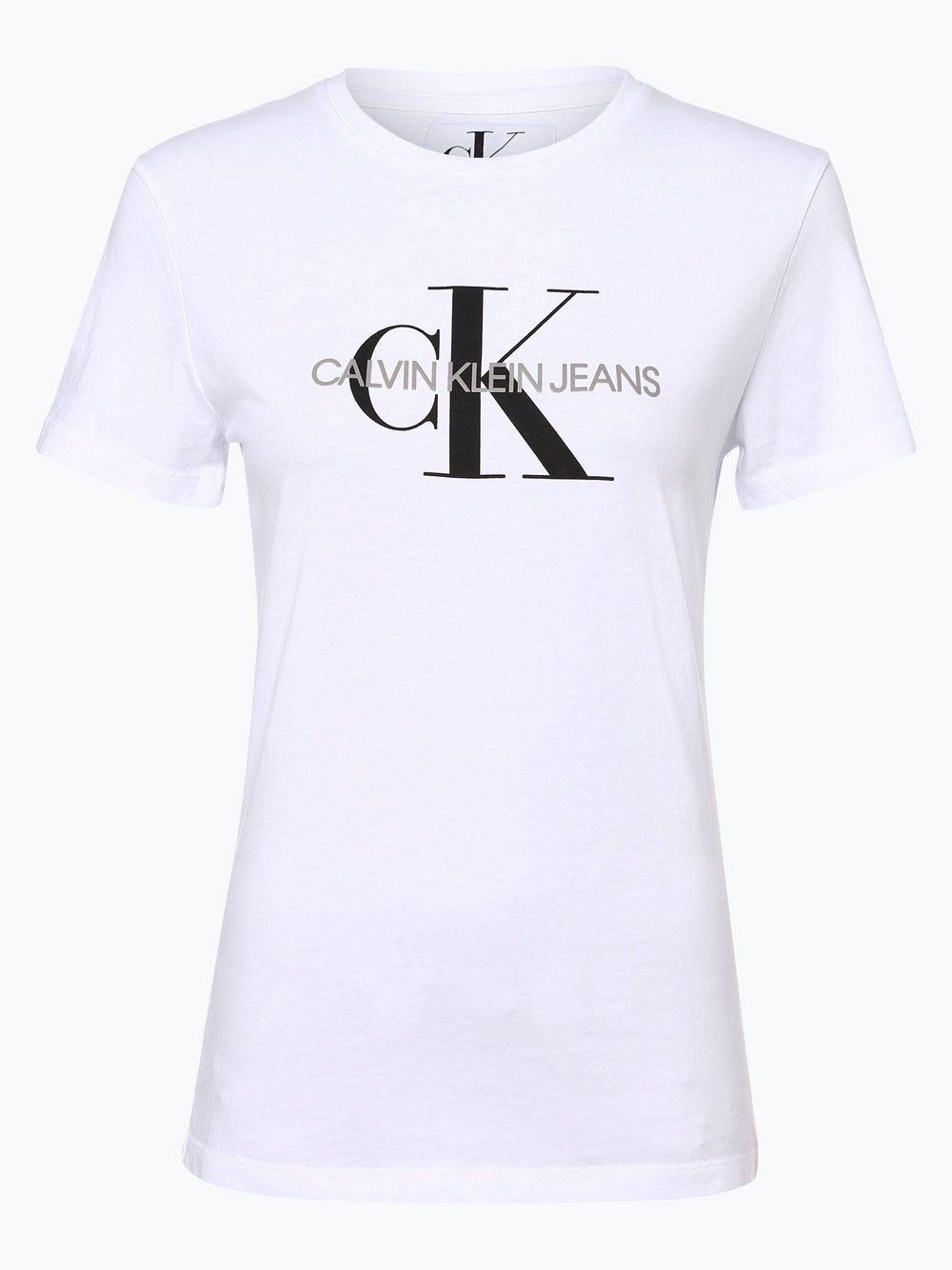 Calvin Klein Jeans - T-shirt damski – Heather, biały