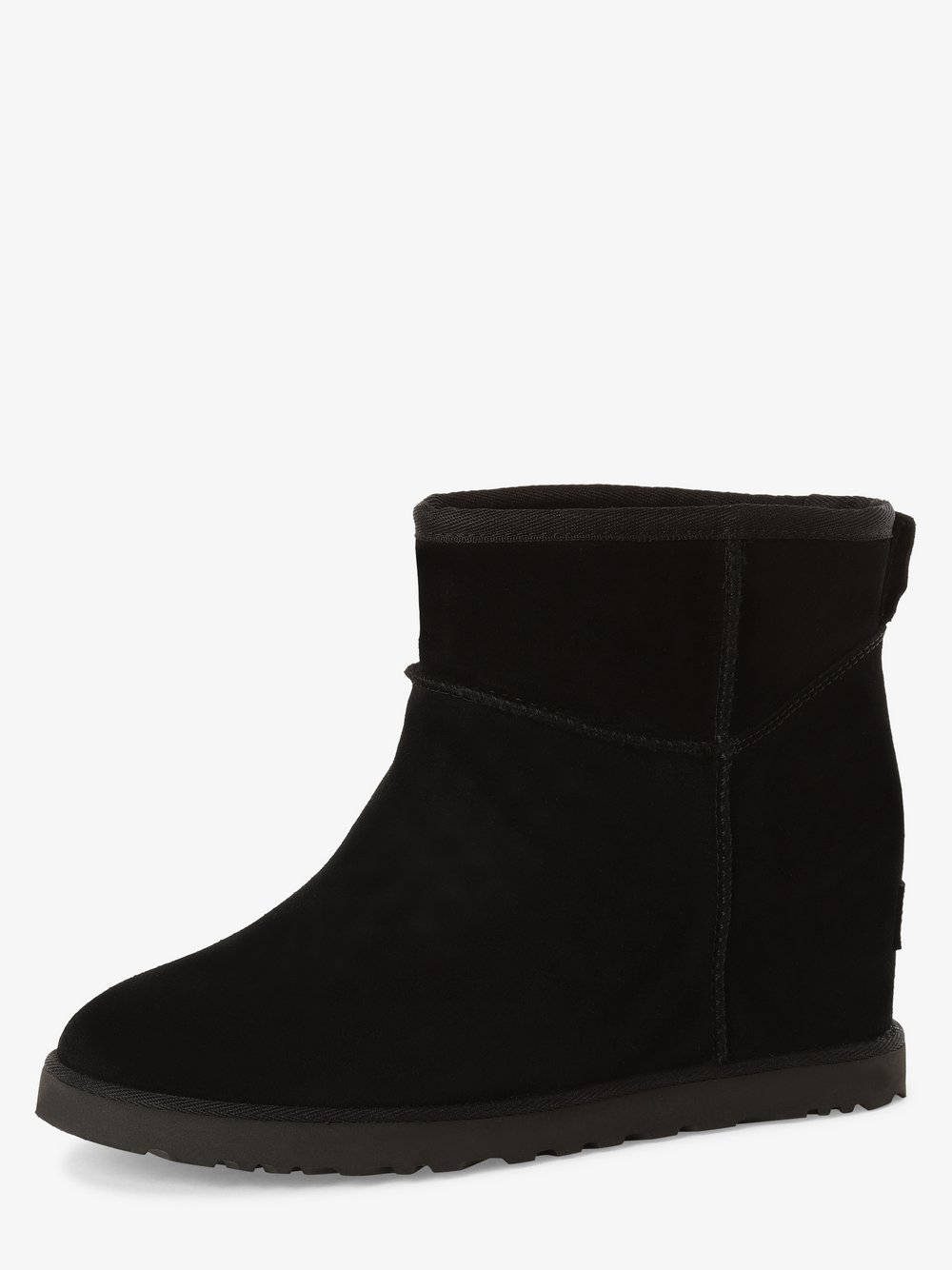 UGG - Skórzane kozaki damskie – Classic Femme Mini, biały UGG - Skórzane kozaki damskie – Classic Femme Mini, biały