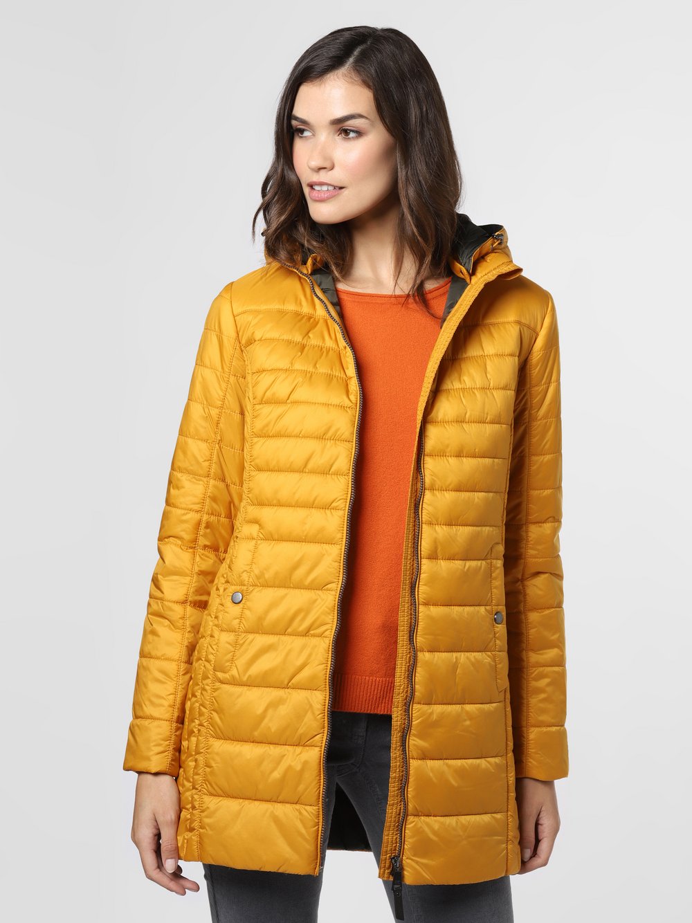Franco Callegari - Damski płaszcz pikowany, żółty