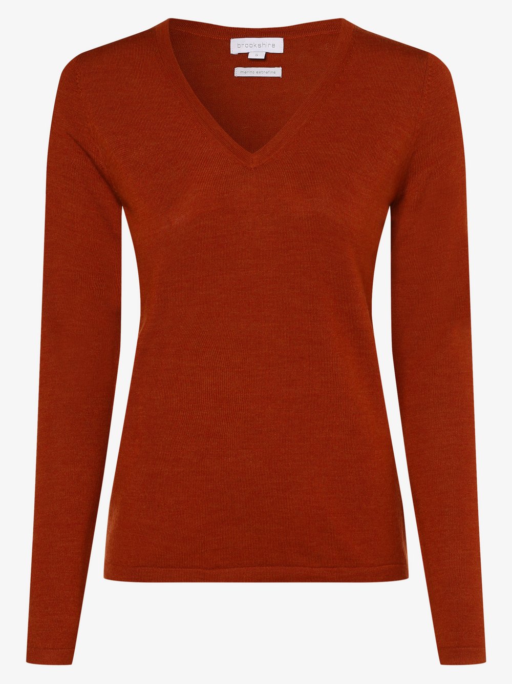 Brookshire - Damski sweter z wełny merino, pomarańczowy