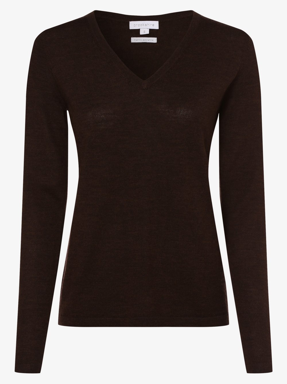 Brookshire - Damski sweter z wełny merino, brązowy