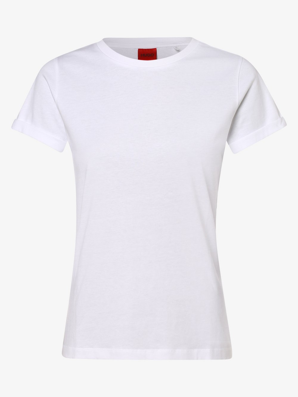 HUGO - T-shirt damski – The Plain Tee, biały