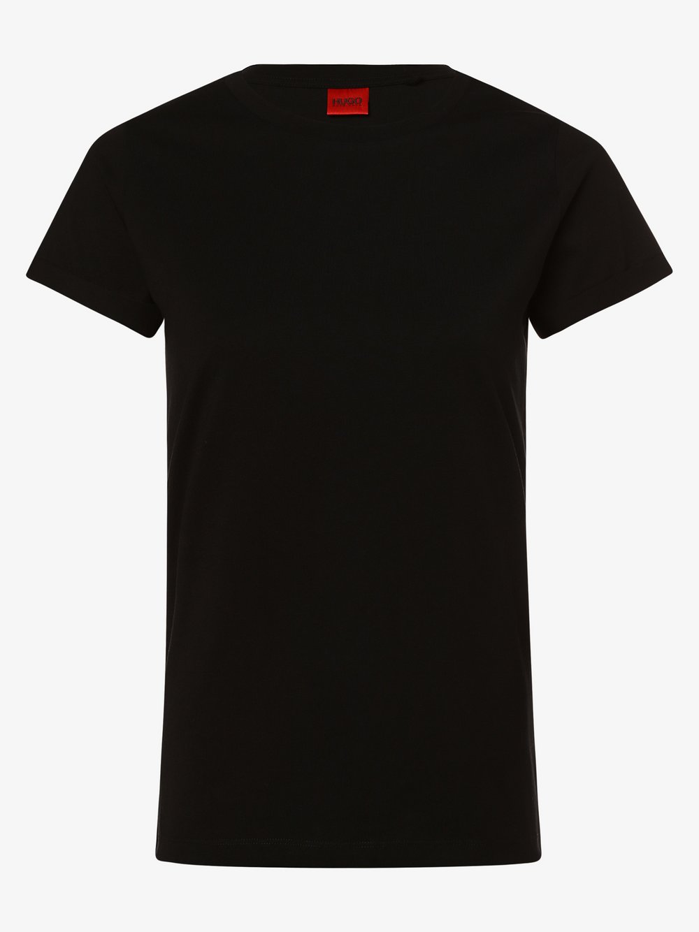 HUGO - T-shirt damski – The Plain Tee, czarny