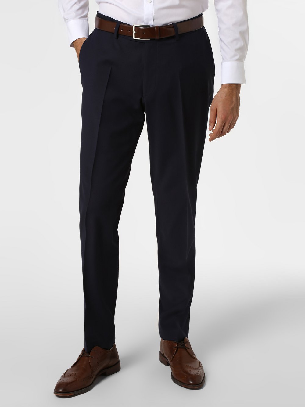 Finshley & Harding London - Męskie spodnie od garnituru modułowego – Grant Athletic, niebieski