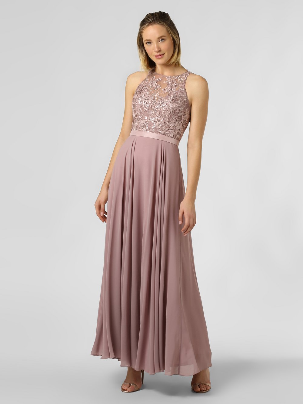 Luxuar Fashion - Damska sukienka wieczorowa, beżowy