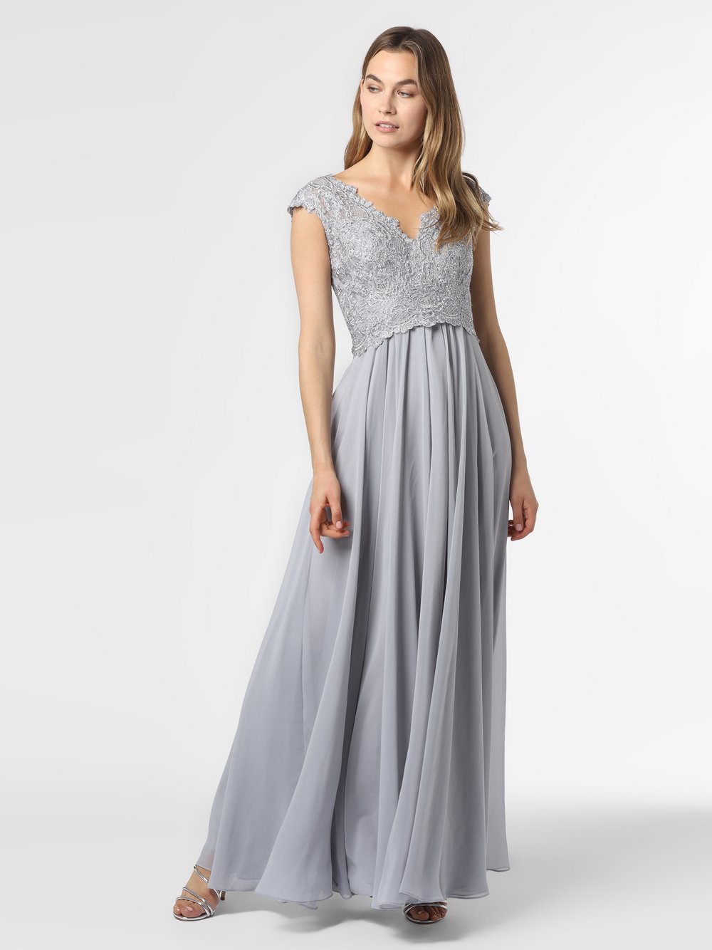 Luxuar Fashion - Damska sukienka wieczorowa, szary
