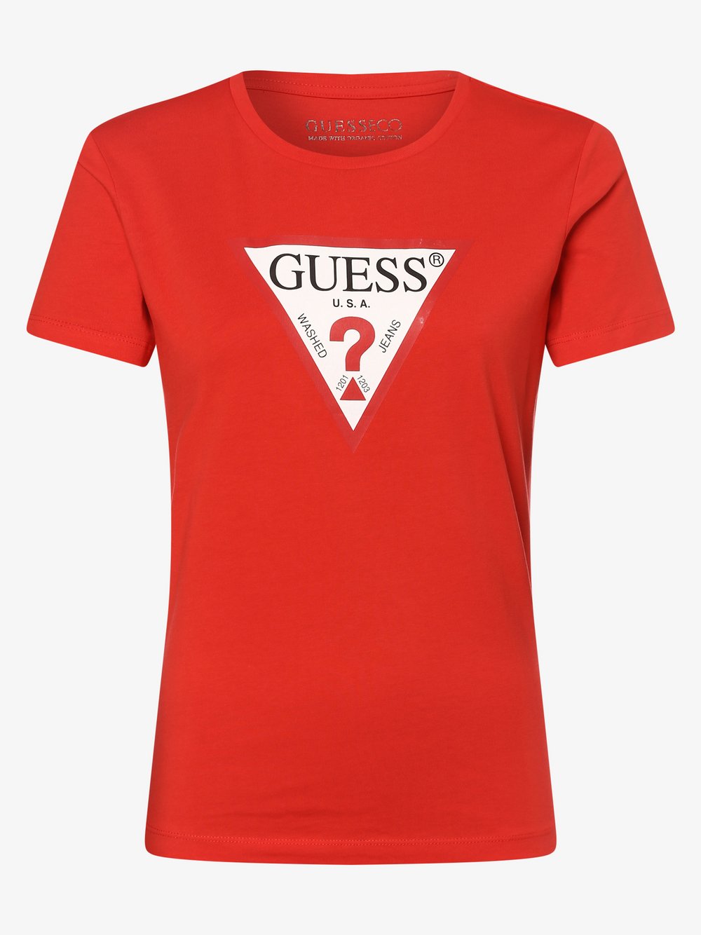 GUESS - T-shirt damski, czerwony