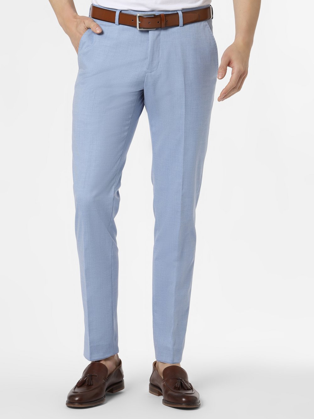 Finshley & Harding - Męskie spodnie od garnituru modułowego – Kalifornia, niebieski