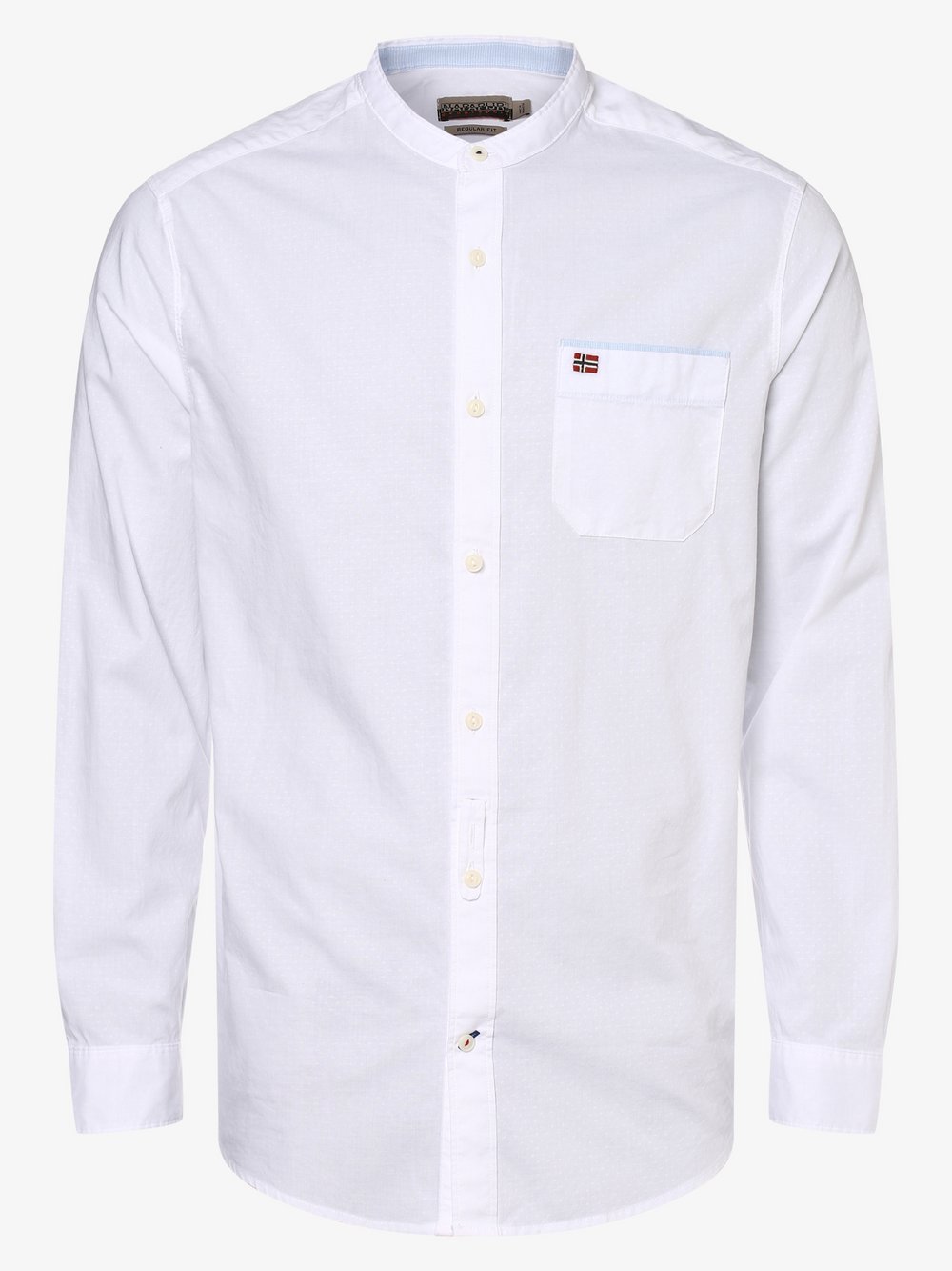 Napapijri - Męska koszula z dodatkiem lnu – Griante, biały