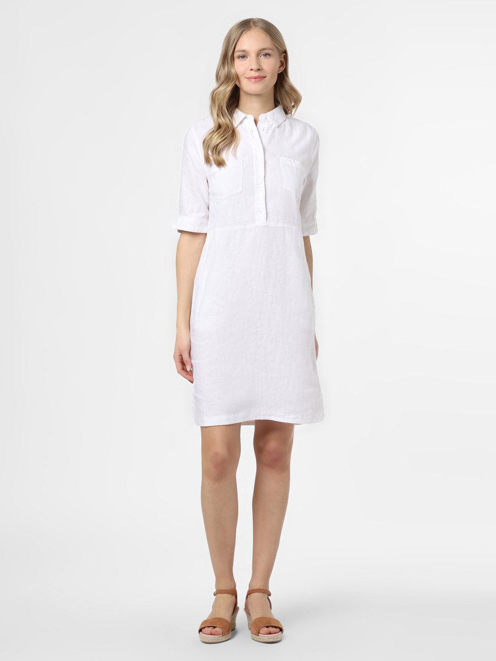Twenty six peers - Damska sukienka lniana, biały