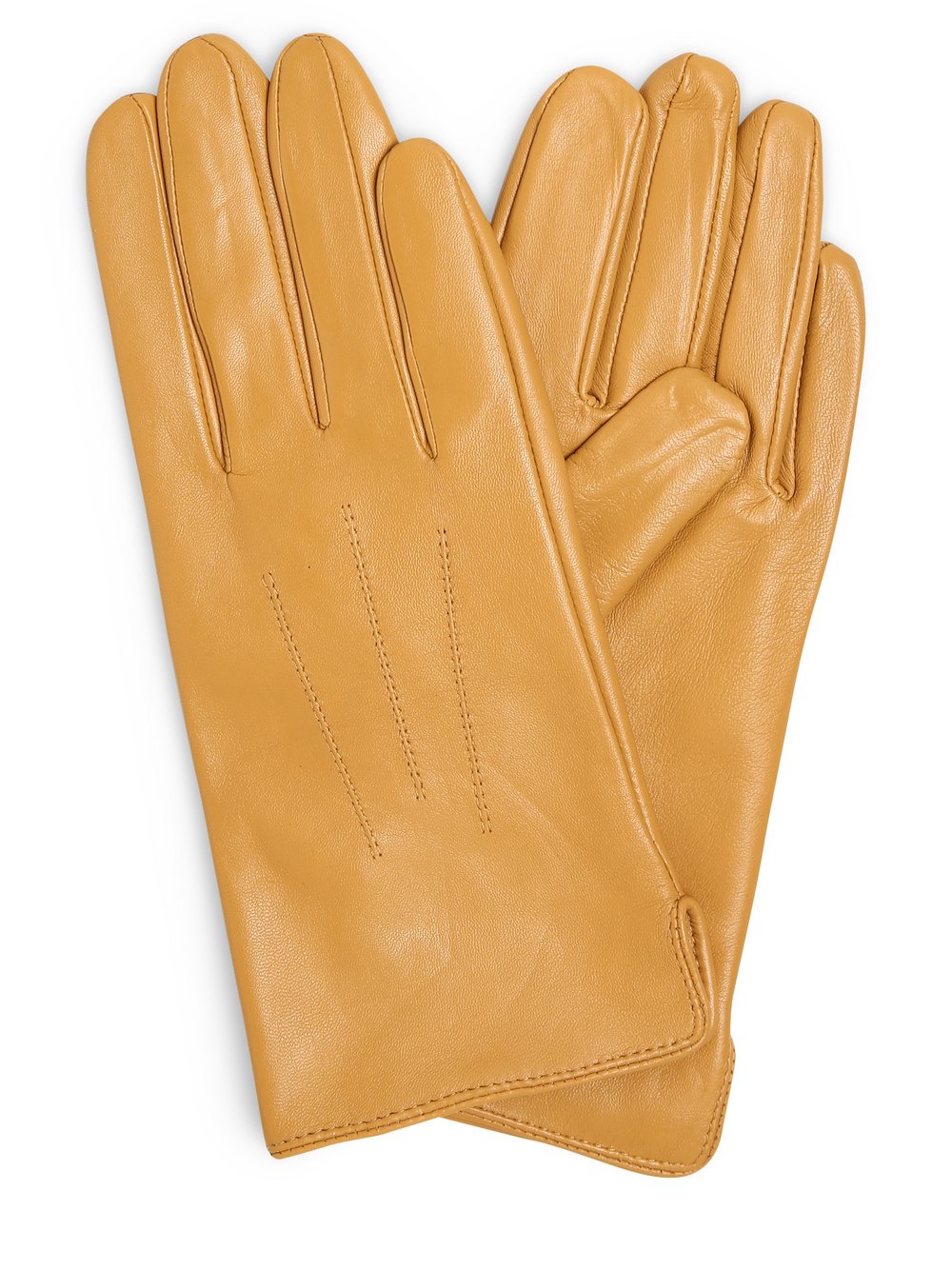 KESSLER - Skórzane rękawiczki damskie, żółty