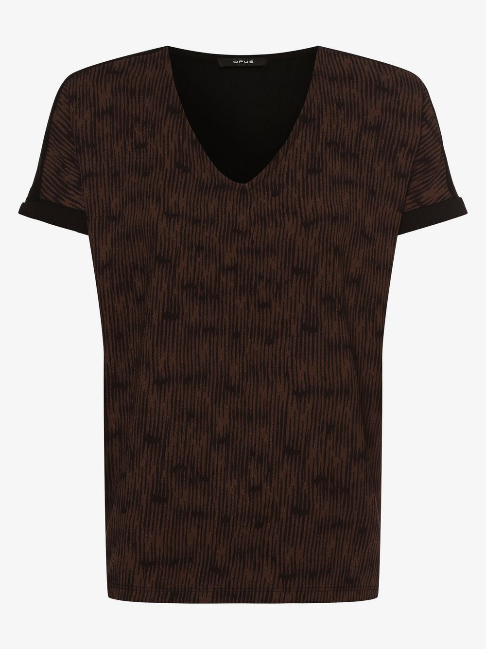 Opus - T-shirt damski – Suminchen Ethno, brązowy
