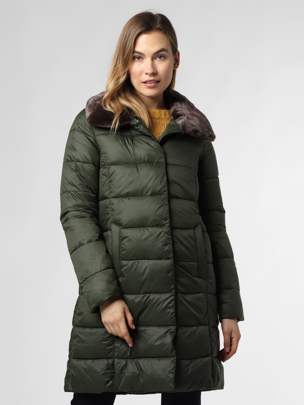 Barbour - Damski płaszcz pikowany – Teasel, zielony
