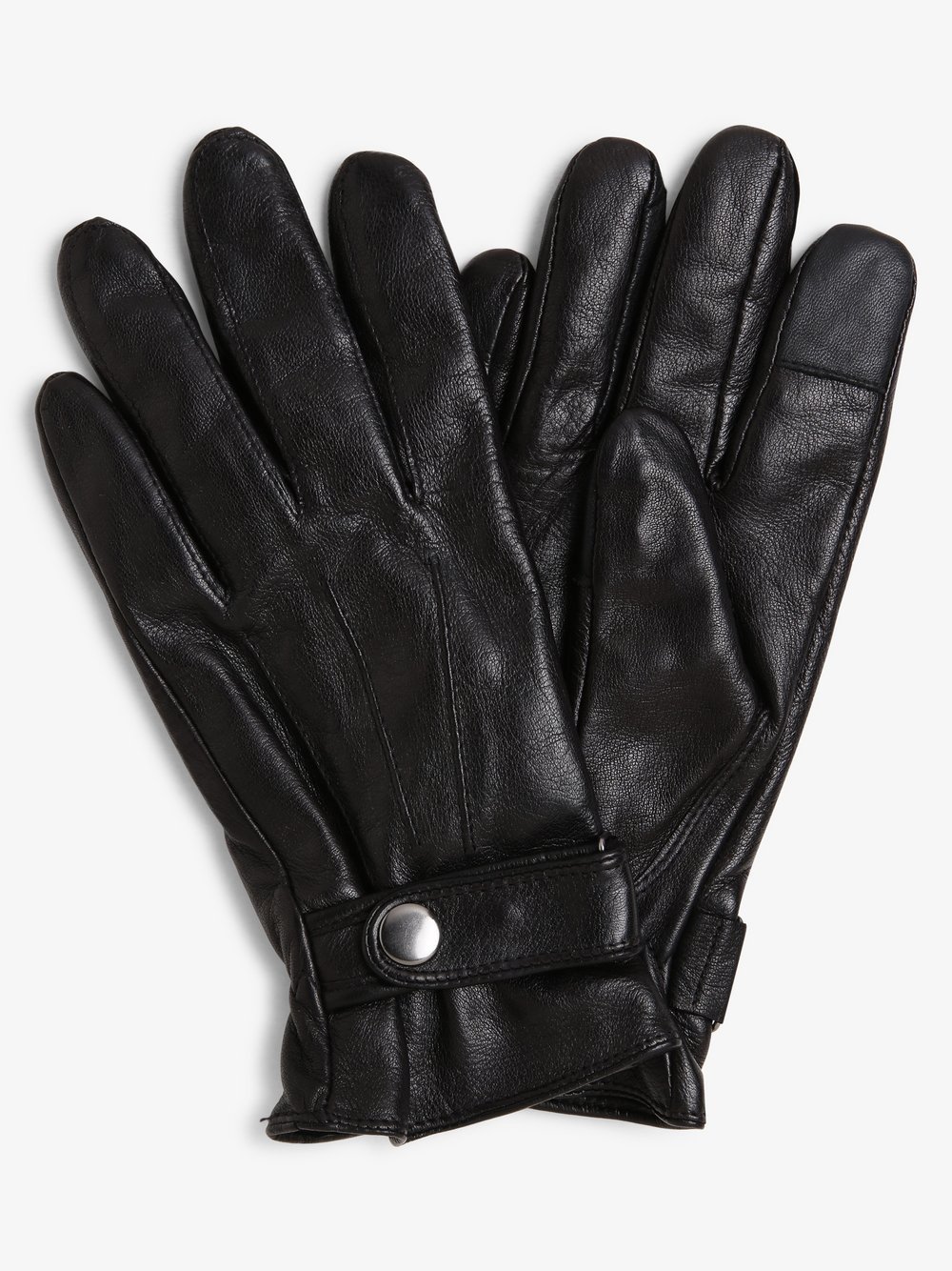 Eem - Skórzane rękawiczki męskie, czarny