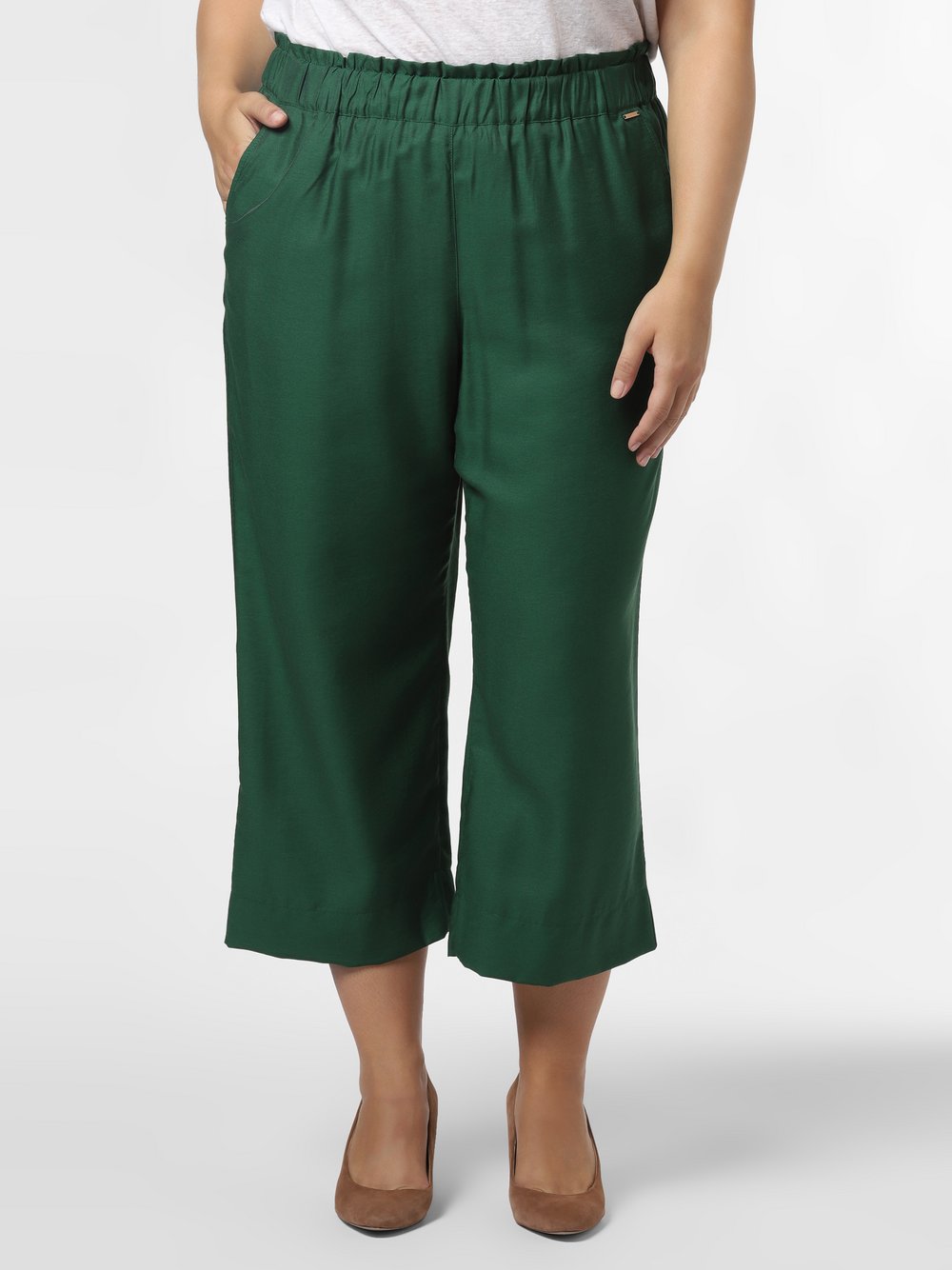 Samoon - Spodnie damskie – Lotta – duże rozmiary, zielony