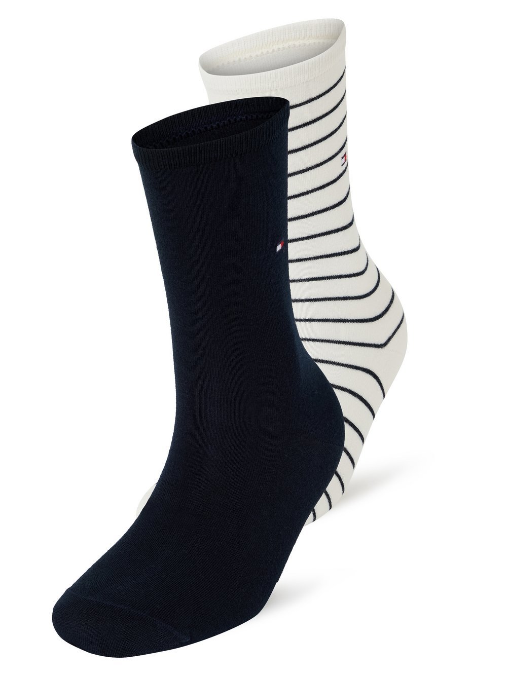 Tommy Hilfiger Socken im 2er-Pack Damen Baumwolle mehrfarbig gestreift, 39-42