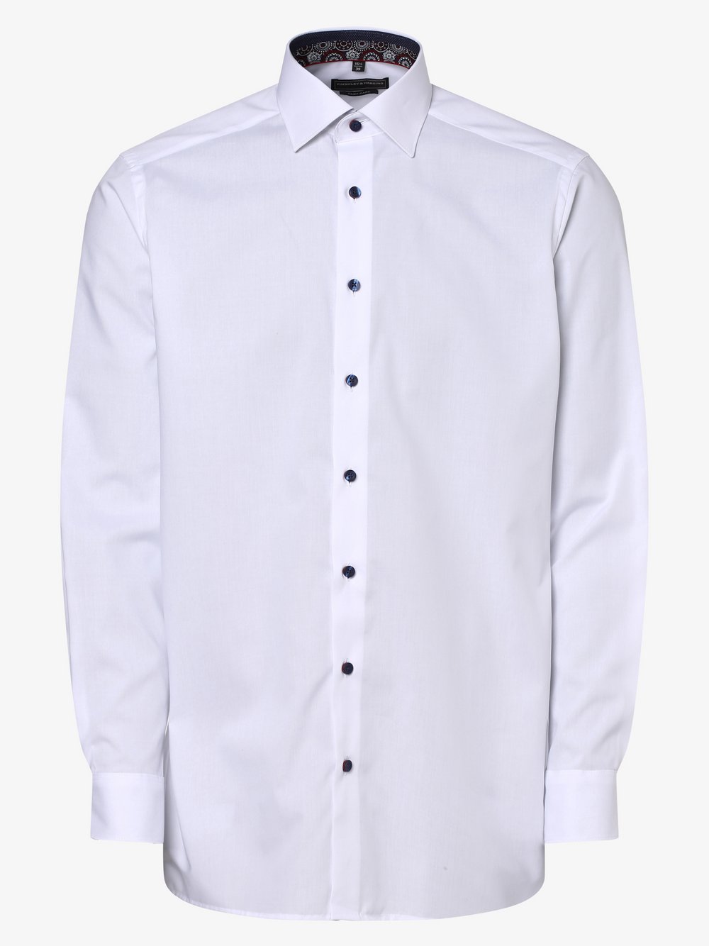 Finshley & Harding - Koszula męska łatwa w prasowaniu – bardzo krótkie rękawy, biały