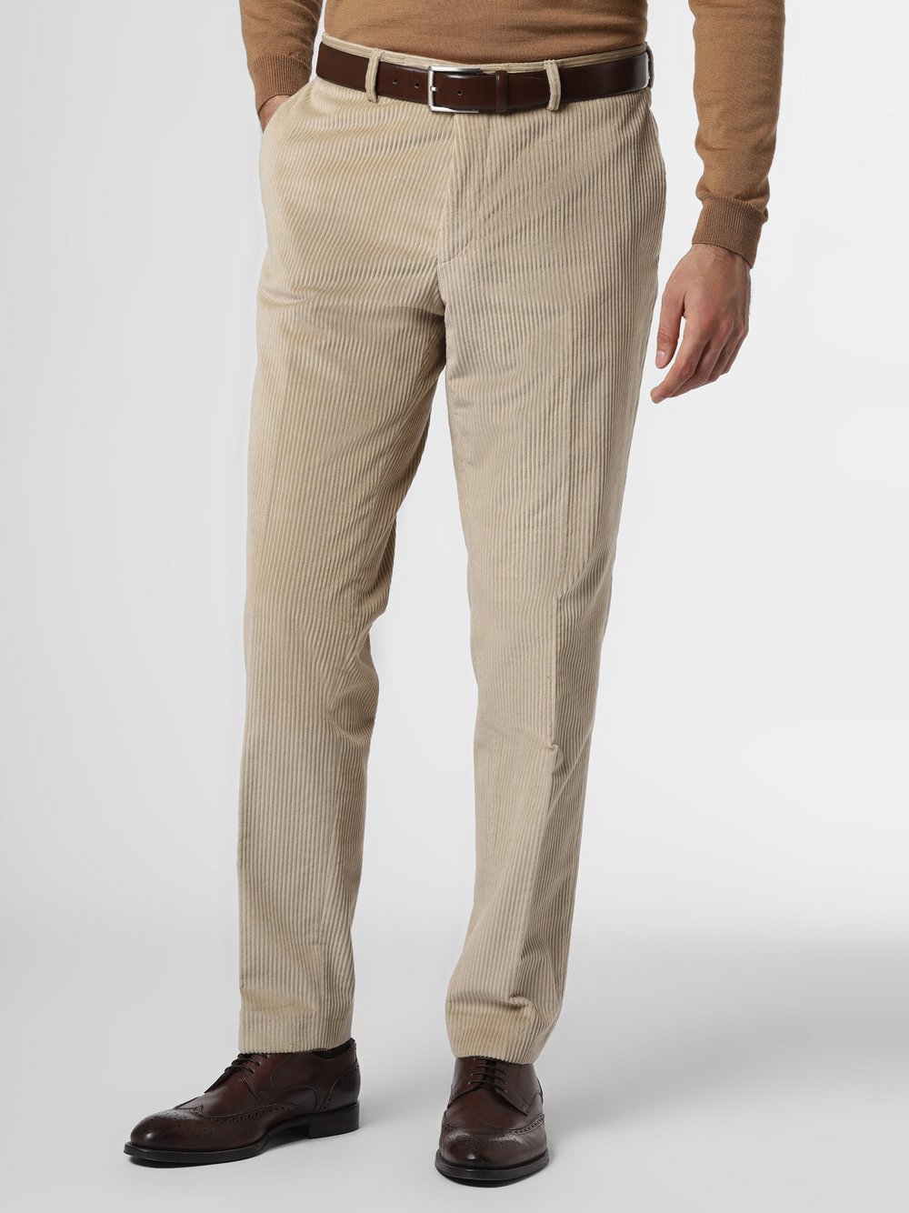 Andrew James New York - Męskie spodnie od garnituru modułowego – Carter, beżowy