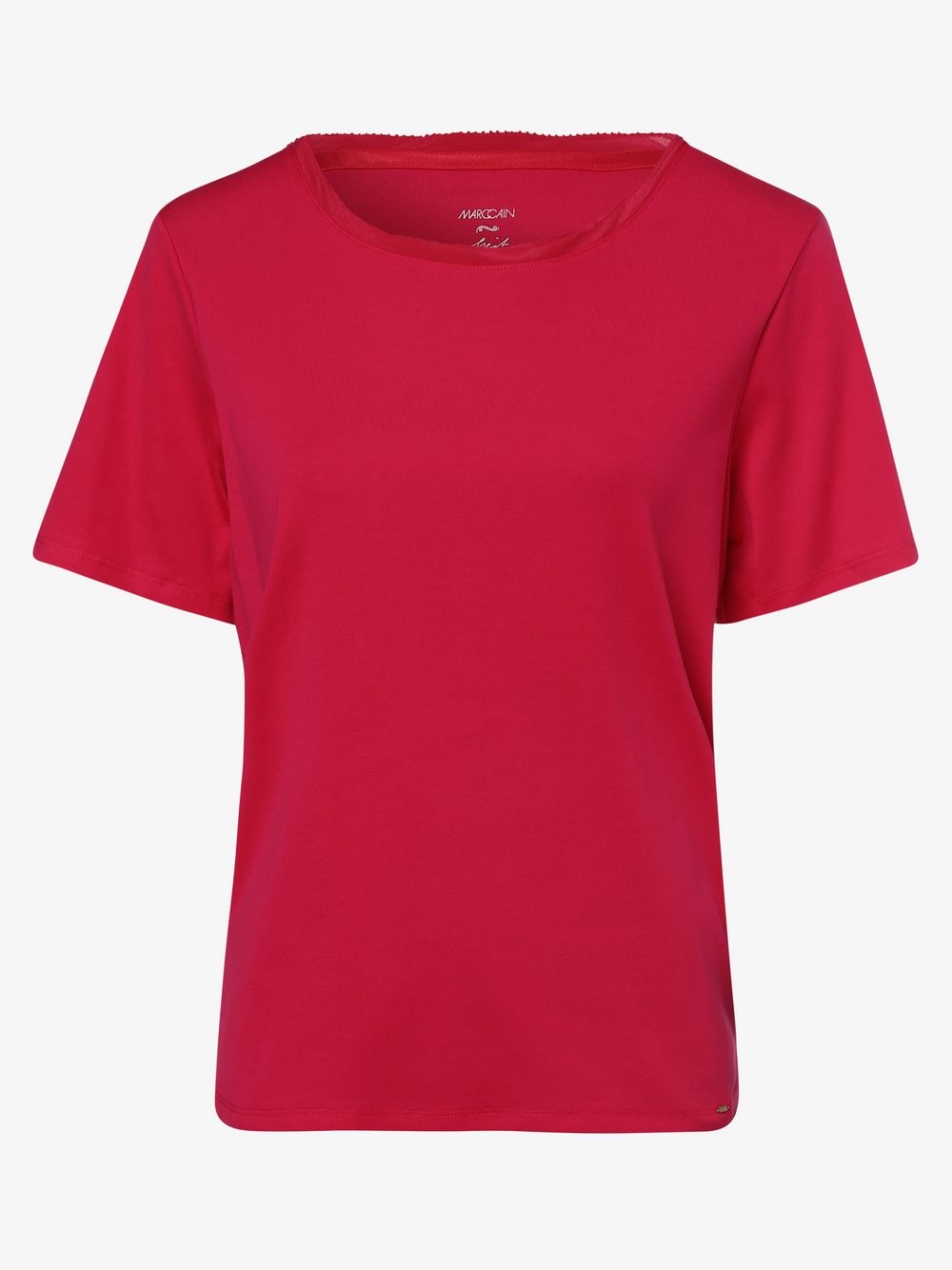 Marc Cain Collections - T-shirt damski z dodatkiem jedwabiu, różowy