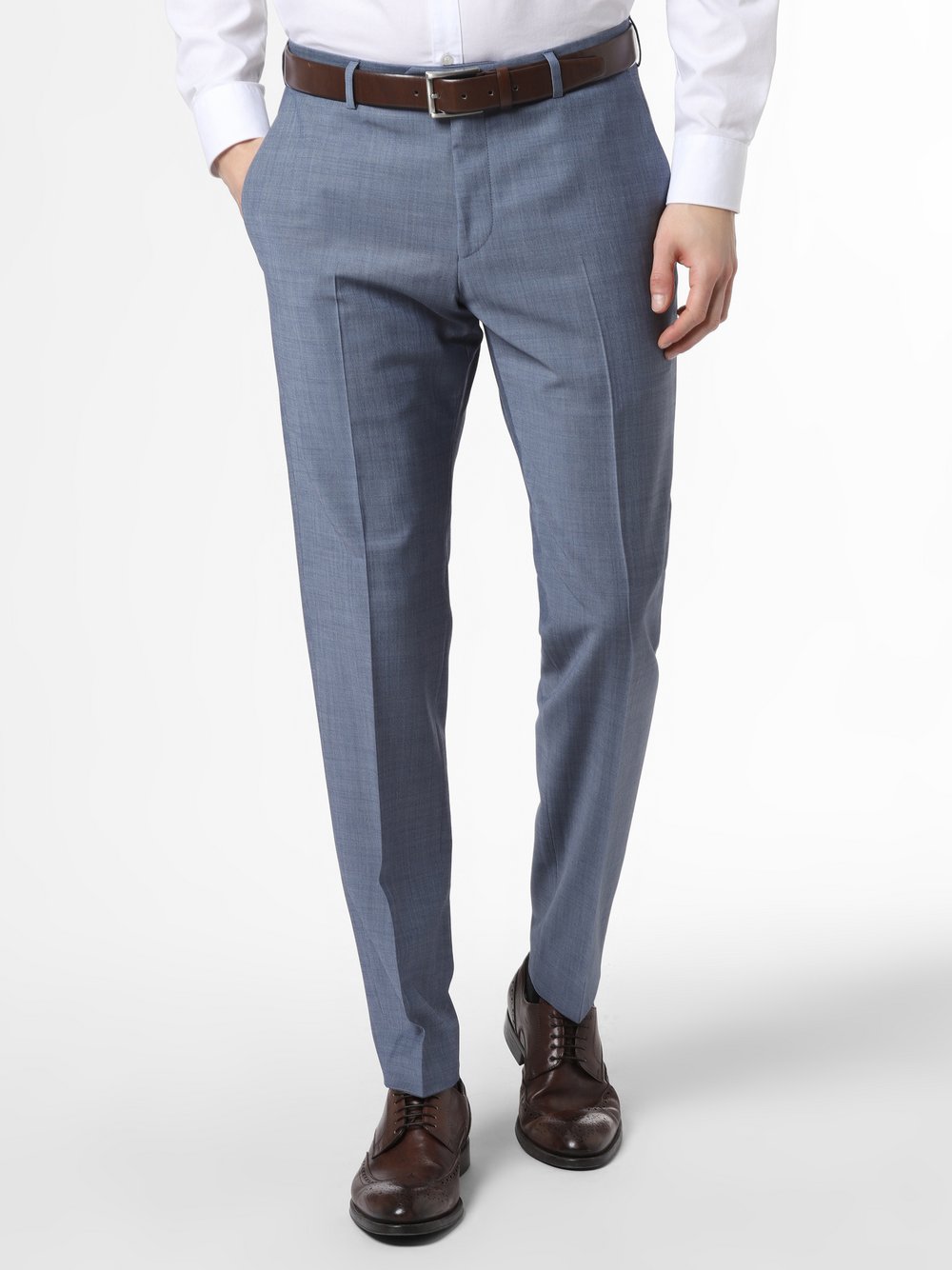Strellson - Męskie spodnie od garnituru modułowego – Mace, niebieski